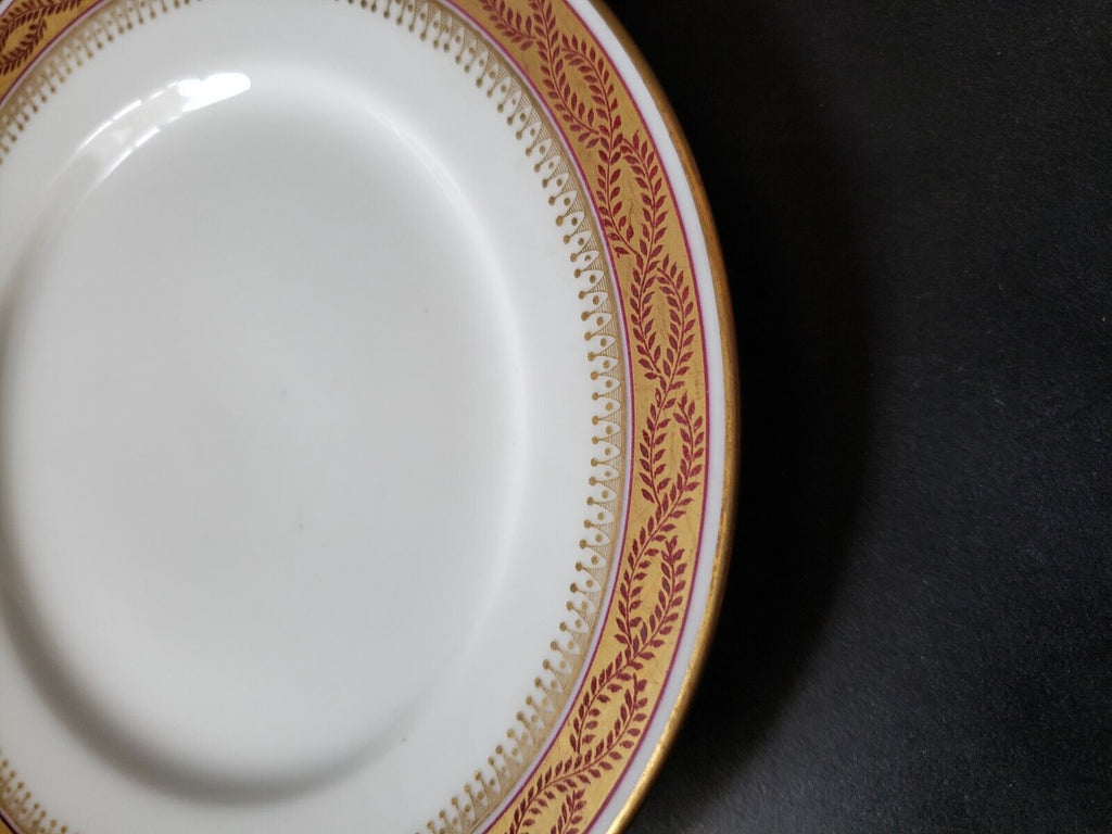 Wm Guerin France Limoges Bread/Butter 6"Red Maroon Gold Trim (lot 589)