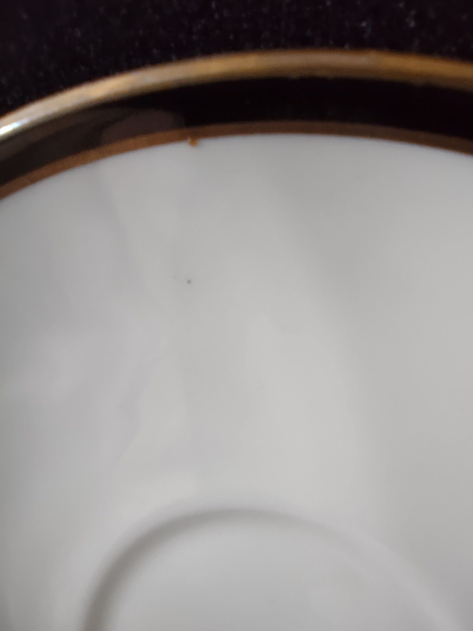 Vintage Minton Saturn Black Tea Cup Saucer Bone China Black Gold (Lot 5492)