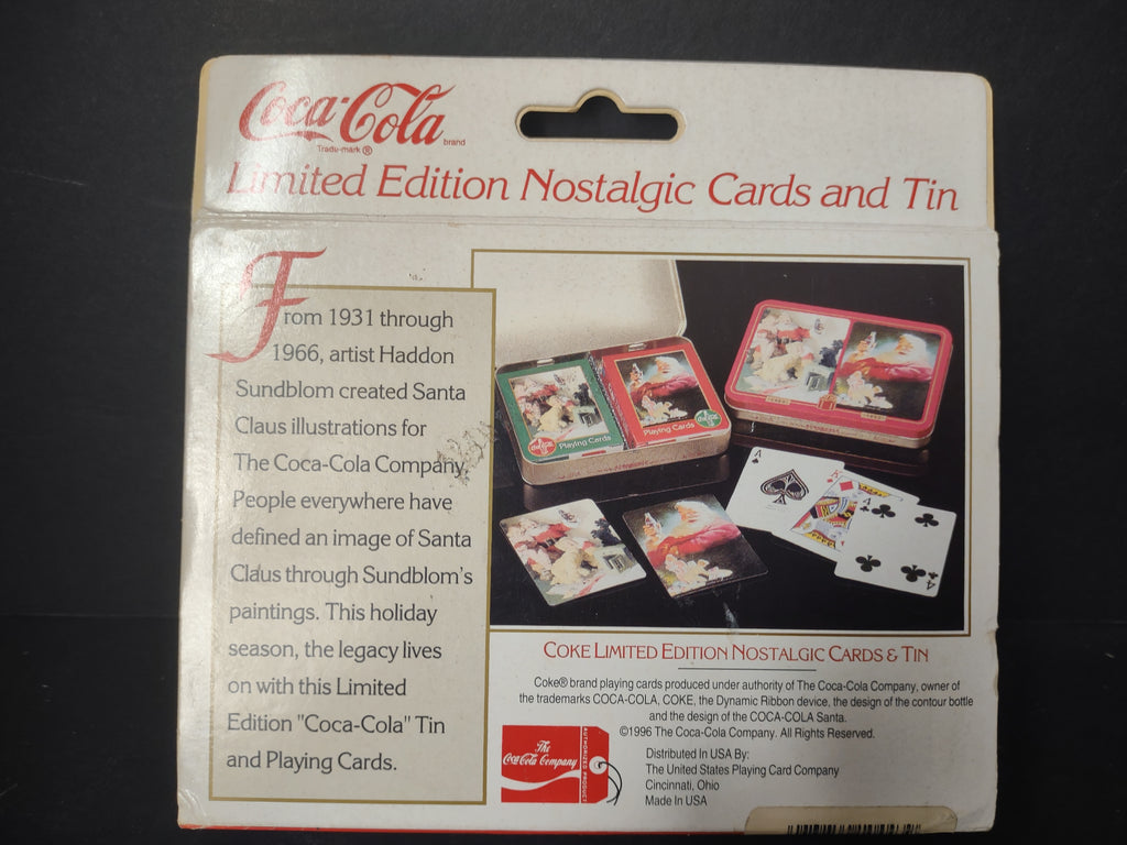 Vintage Coca-Cola Nostalgia Playing Cards 1964 1952 Collectible Tin (lot 3120c)