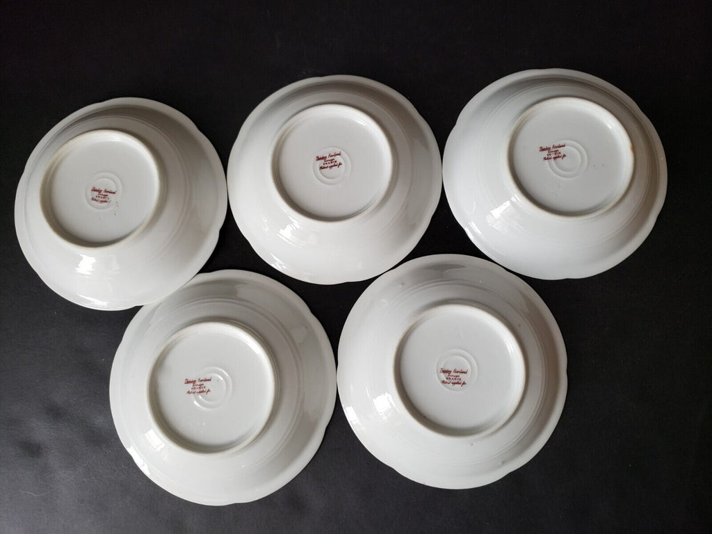 Haviland Limoges France 5 x Bowl 5" Gold Trim Pink Blue Forget Me Not (lot 573)