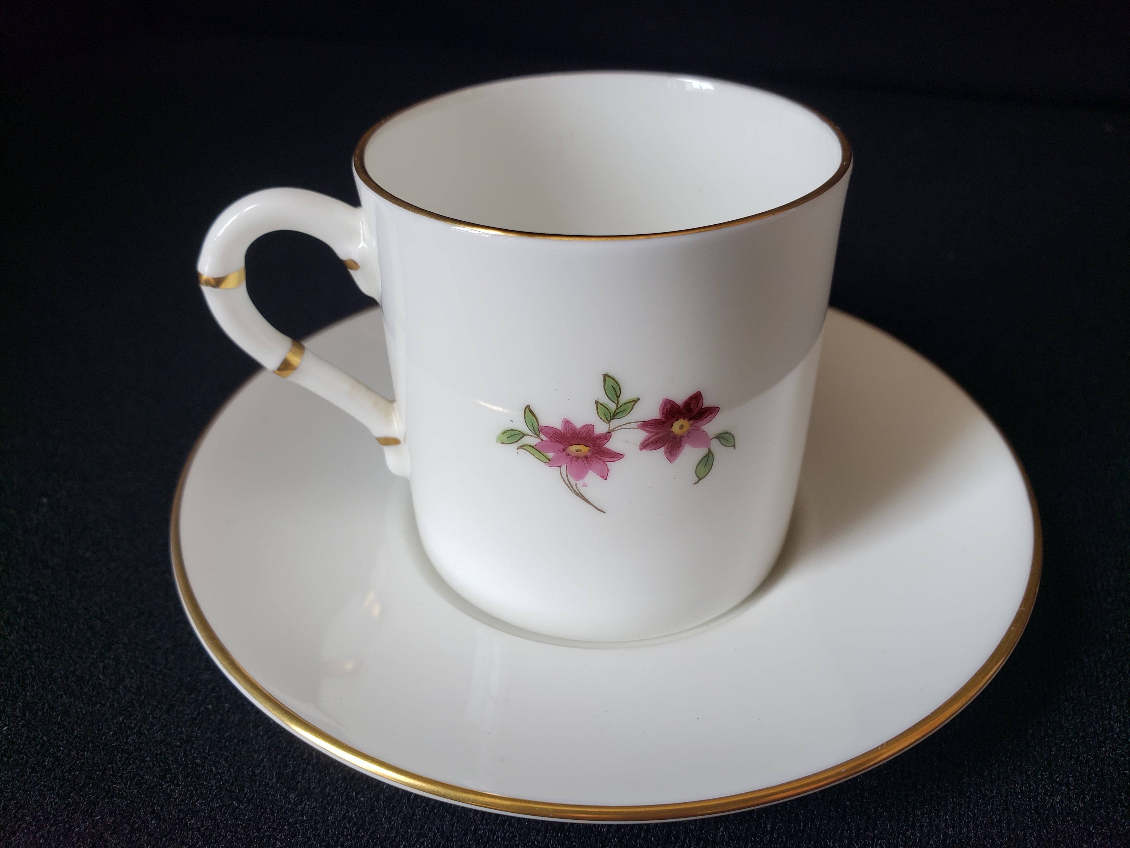 Vintage Royal Worcester Demitasse Cup with Saucer Roses (lot 2068)