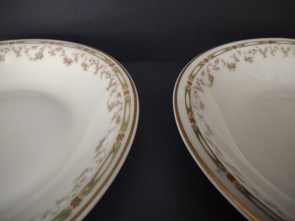 Haviland Limoges Schleiger 346 Red Rose 3 x Coupe Soup Plate 7-1/2" (lot 544)