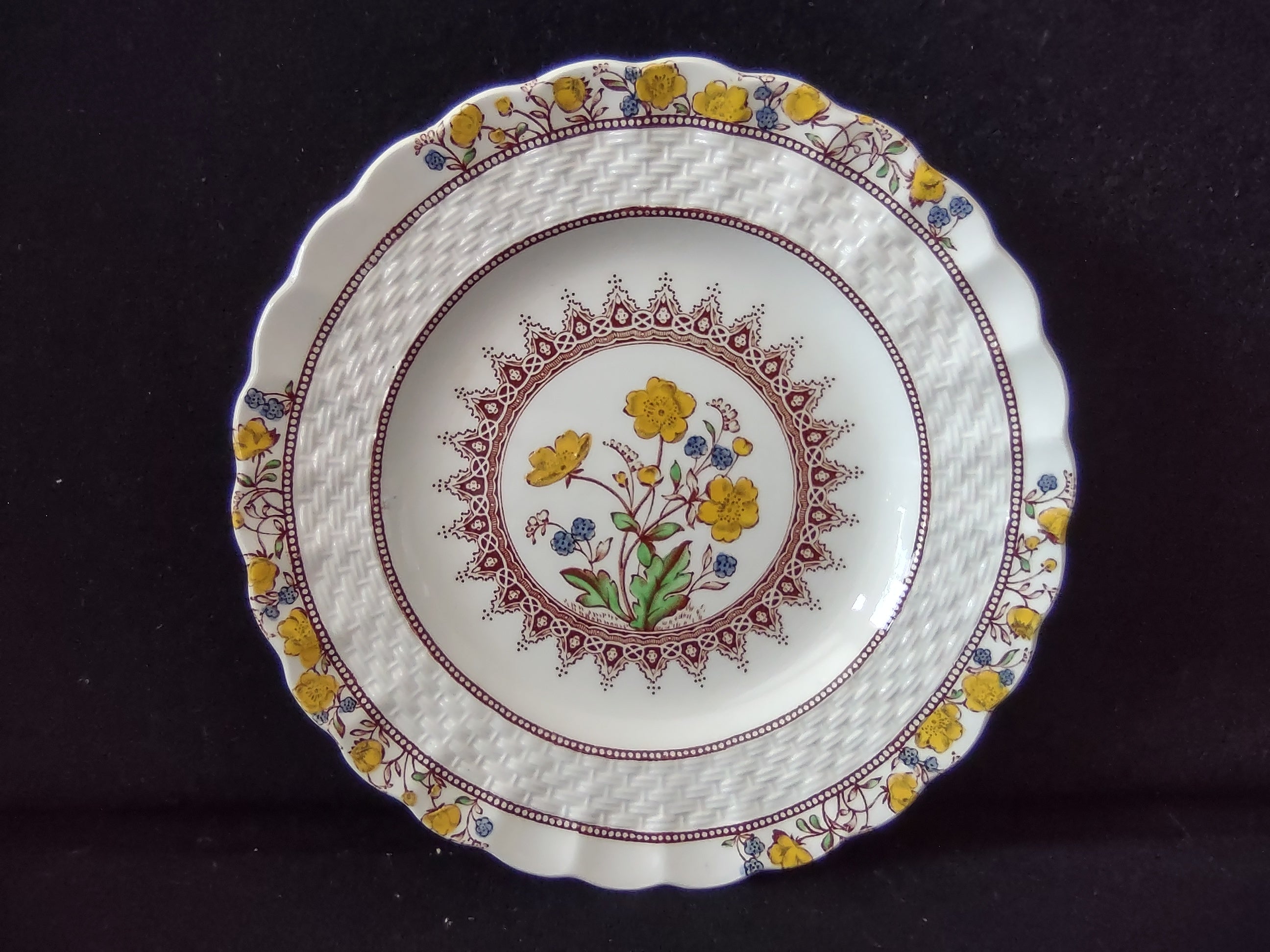 Vintage Spode Buttercup Small Plate x 4 English Countryside Ironstone (lot 5743)