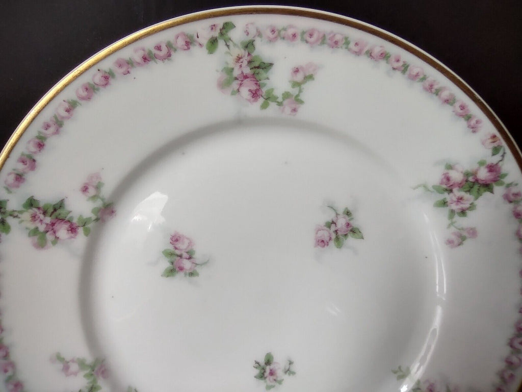 Avenir Limoges France 5 x Salad Plate Rose Garland (lot 559)
