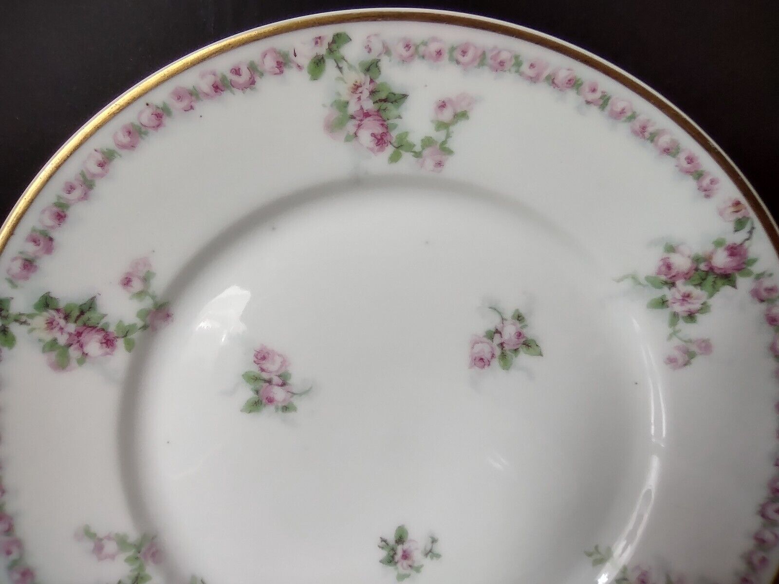 Avenir Limoges France 5 x Salad Plate Rose Garland (lot 559)