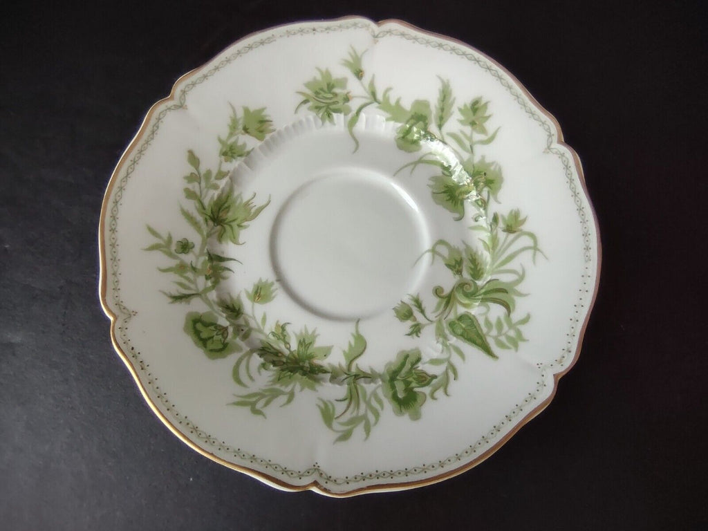 Haviland Limoges France Carette Teacup & Saucer Green Design (lot 735)