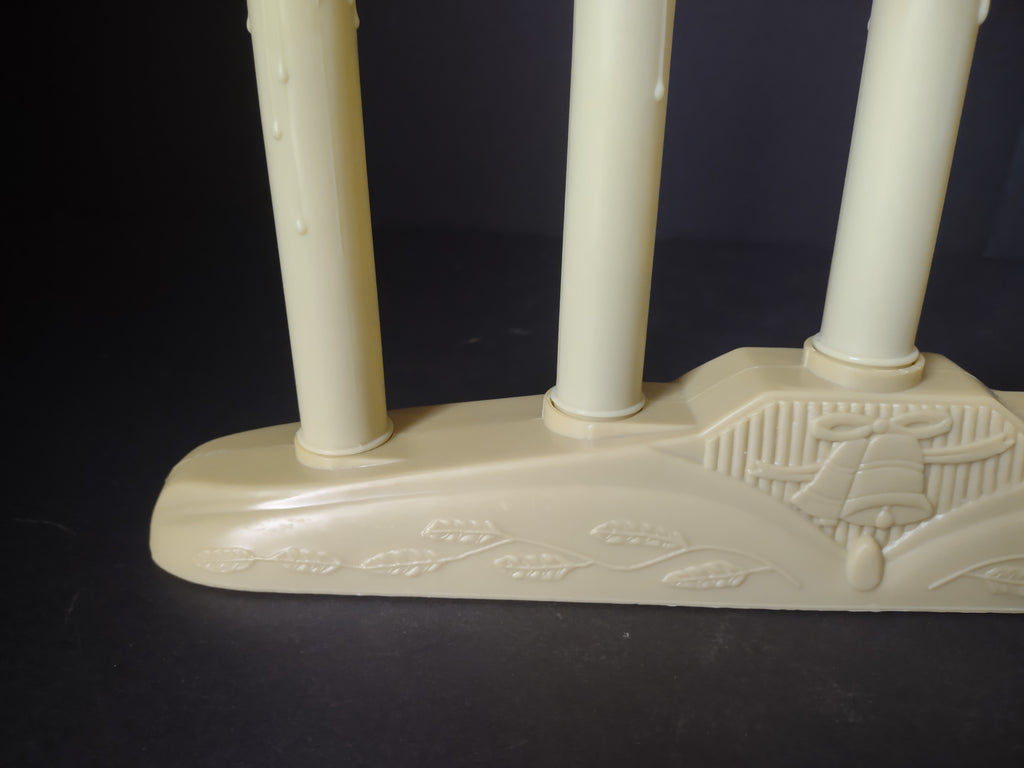 2 x Christmas Window 5 Candle Drip Orange Lights Bell Candelabra (lot 2302)