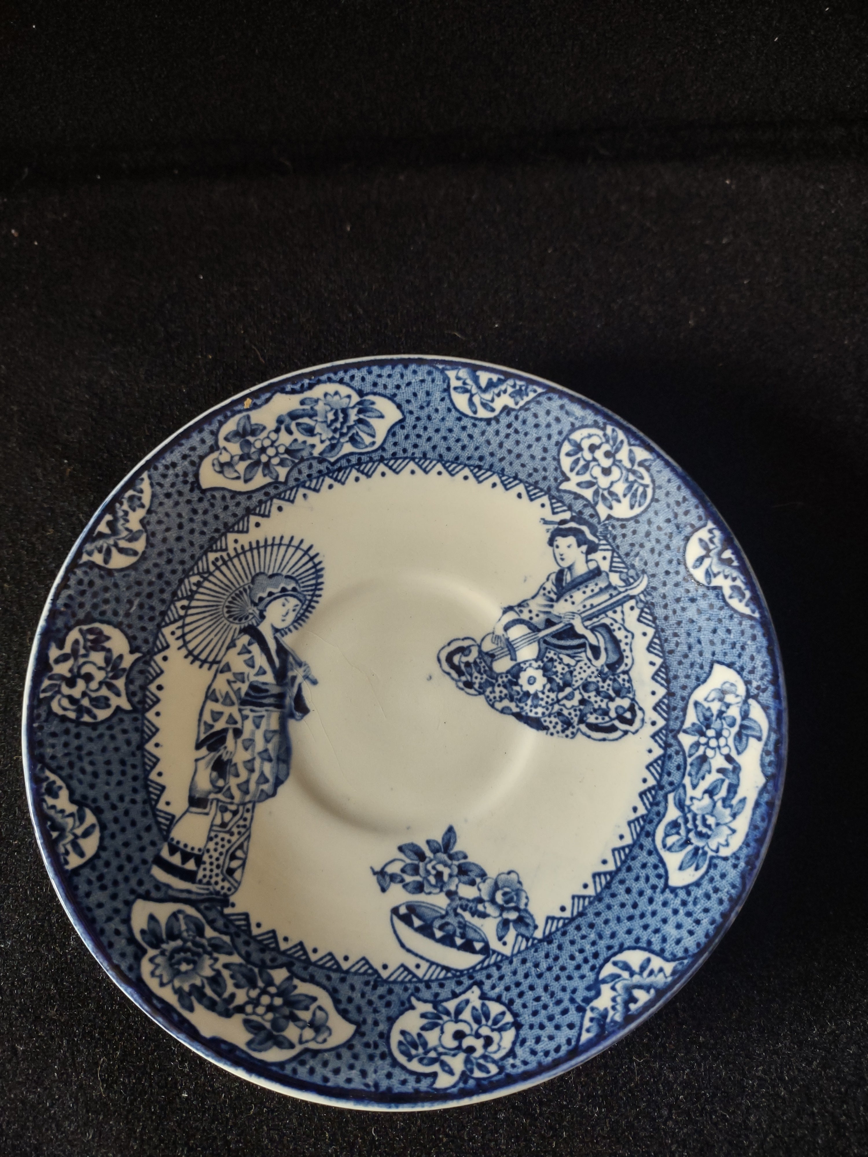 Vintage Woods & Sons Saucer Tsing Blue Oriental Geisha (Lot 5569)
