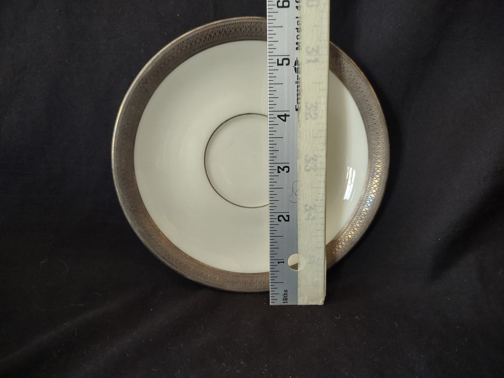Vintage Lenox Silver Rimmed Saucer 5-3/4" Green Stamp (lot 1993)