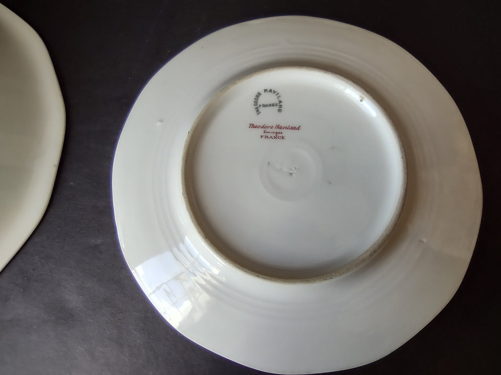 Haviland Limoges White Jewel Cream Soup Bowl & Bread/Butter Plate Floral (lot 803)