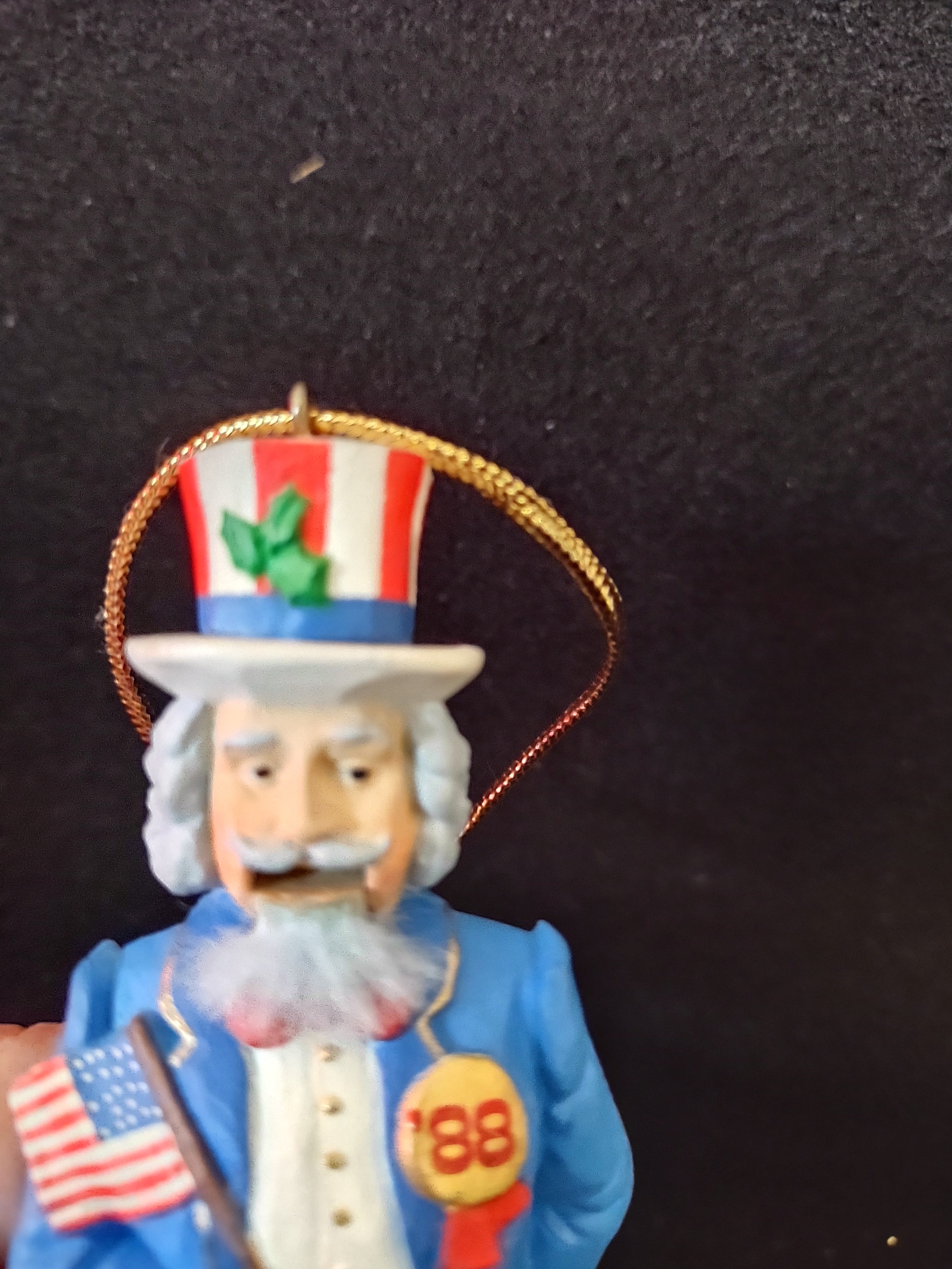 Vintage Christmas Hallmark 1988 Uncle Sam Nutcracker Ornament (Lot 4637)