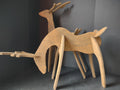 Vintage Wooden Handmade Set of 2 Christnmas Reindeer 27" (lot 3430)
