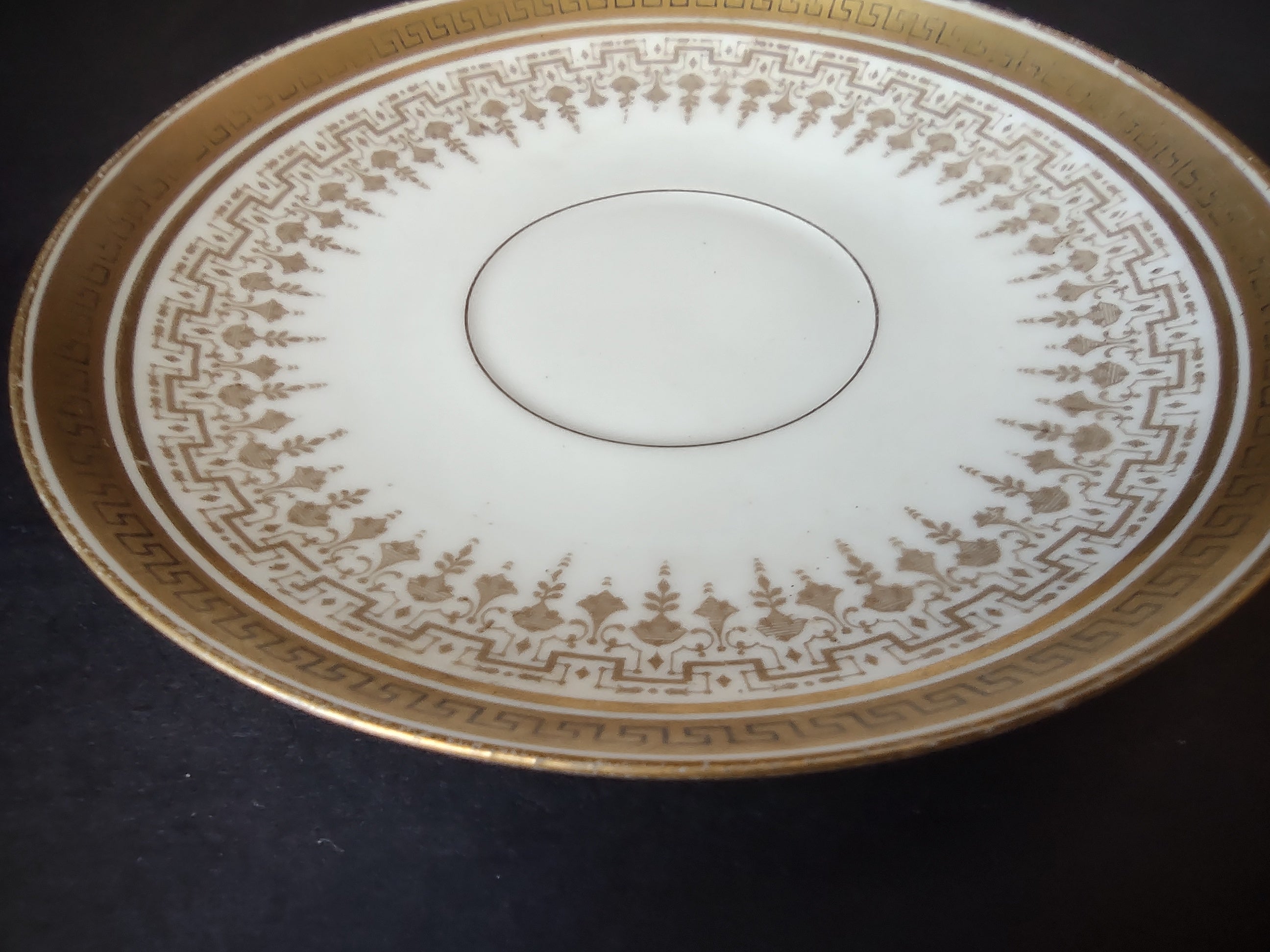 Delinieres Haviland Limoges Saucer ONLY Gold Black Decor (lot 1070)