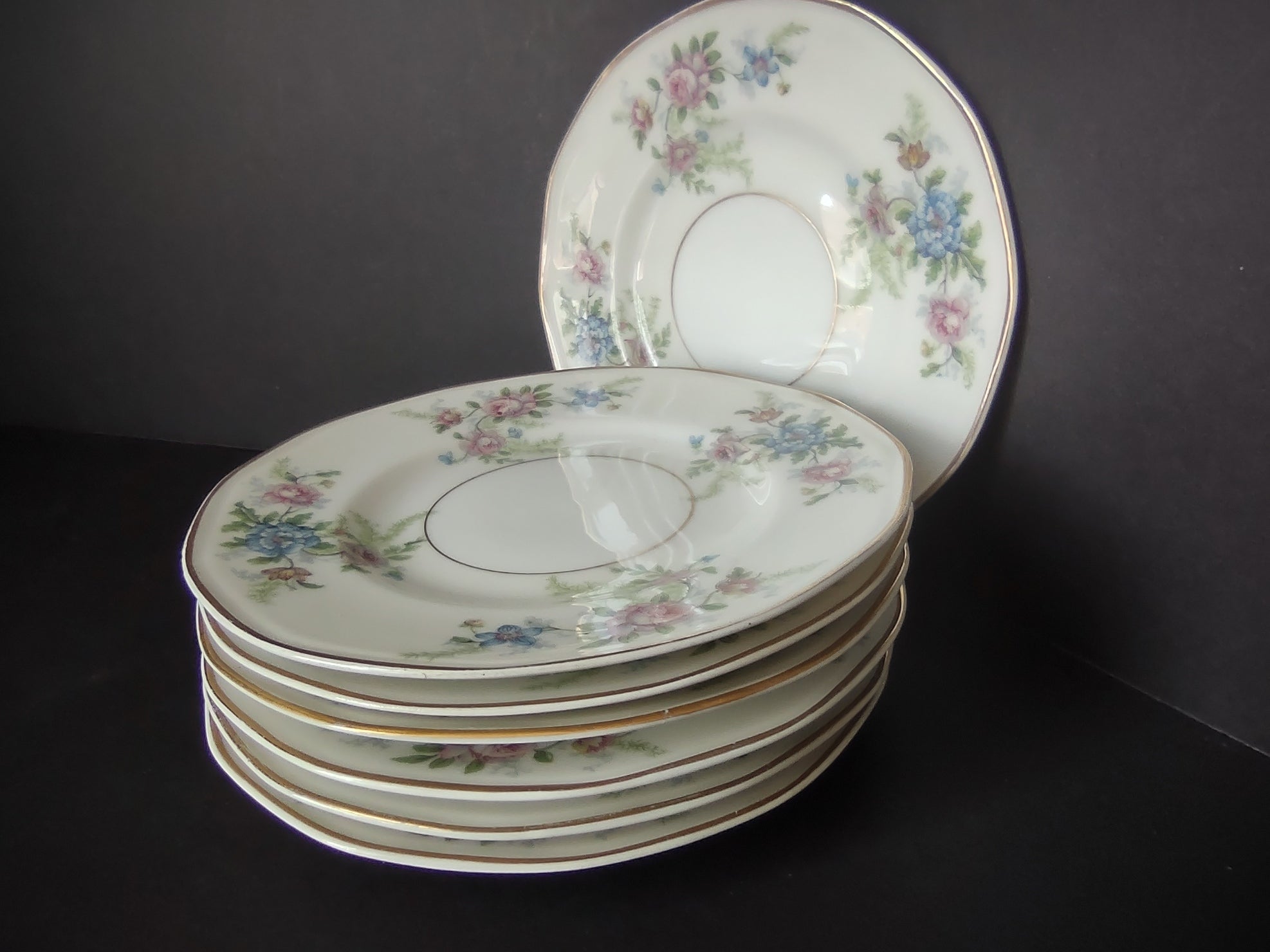 Haviland Limoges Fleurette 7 x Dessert Plate 6-1/2" Floral (lot 809)