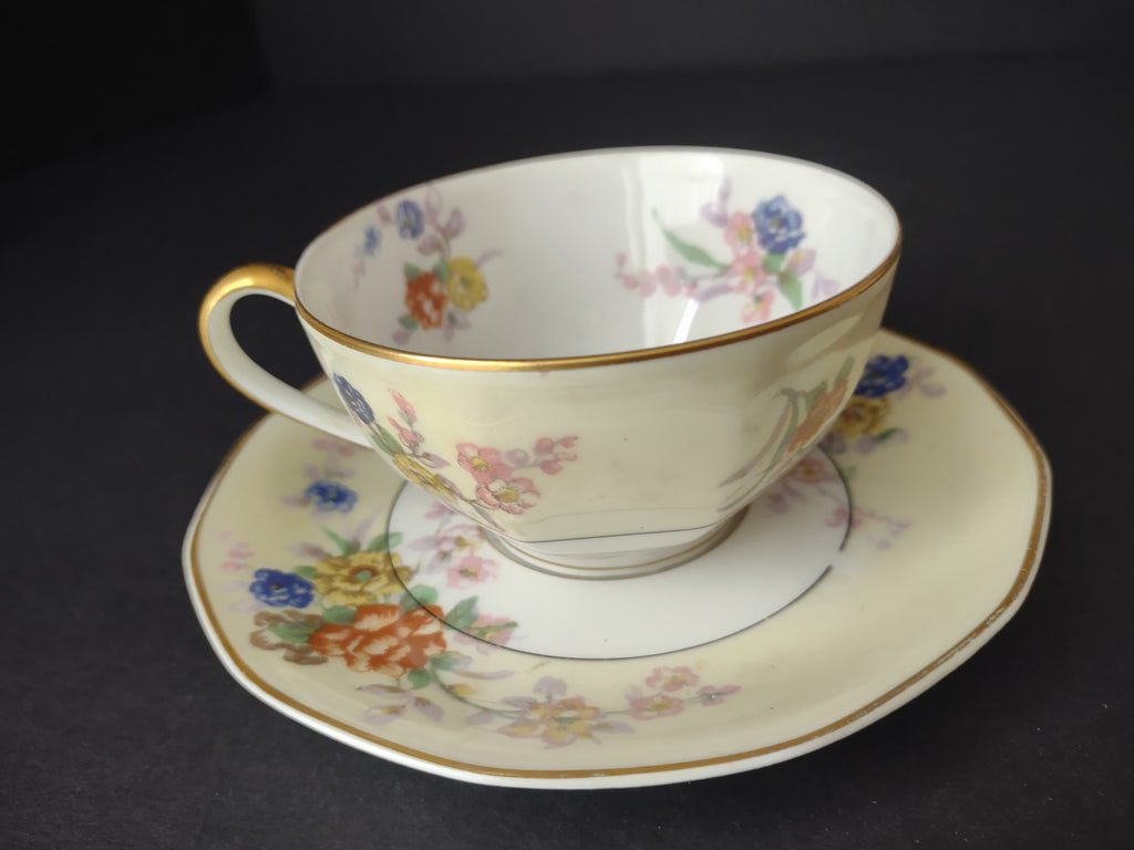 Haviland Limoges Yellow Jewel Tea Cup Saucer Dessert Plate Floral (lot 817)