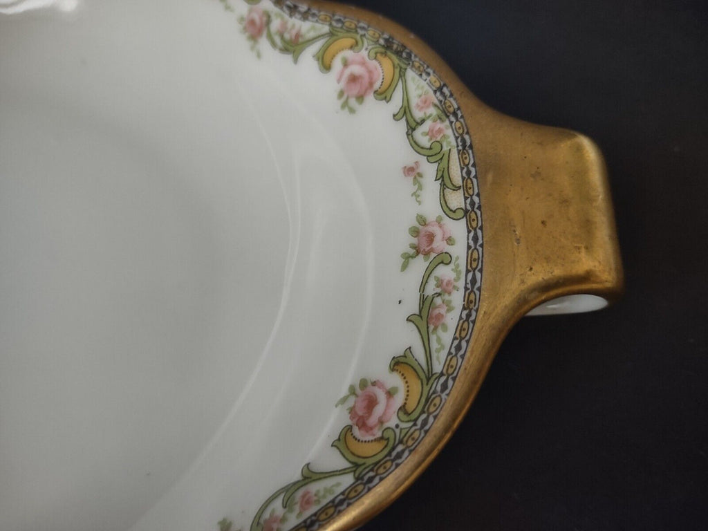 Haviland Limoges France Serving Bowl 12" x 8" Rose Design (lot 608)