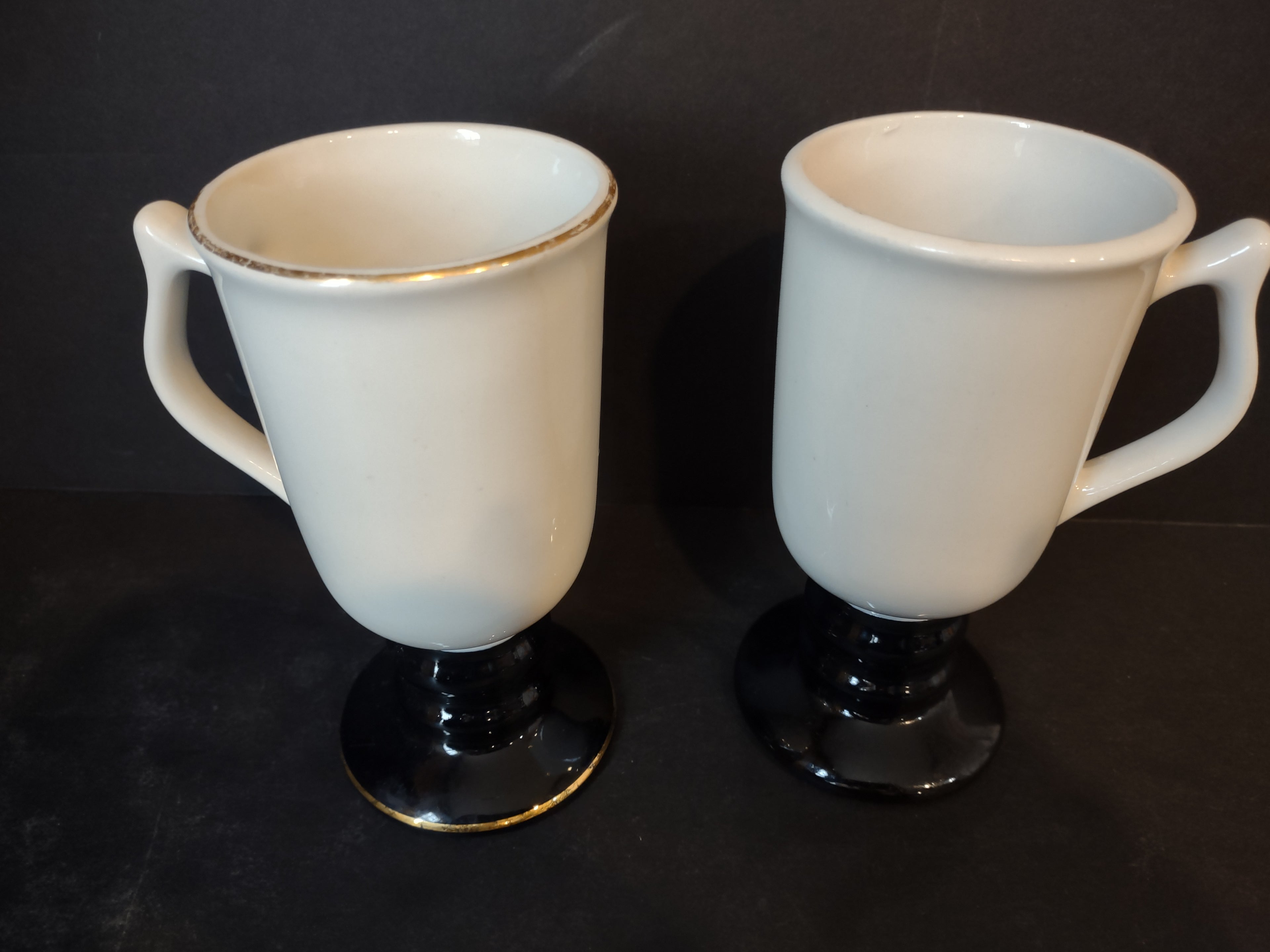 Vintage Irish Coffee Mug x 2 USA Hall Two DIFFERENT Mugs His and Hers (lot 5424)