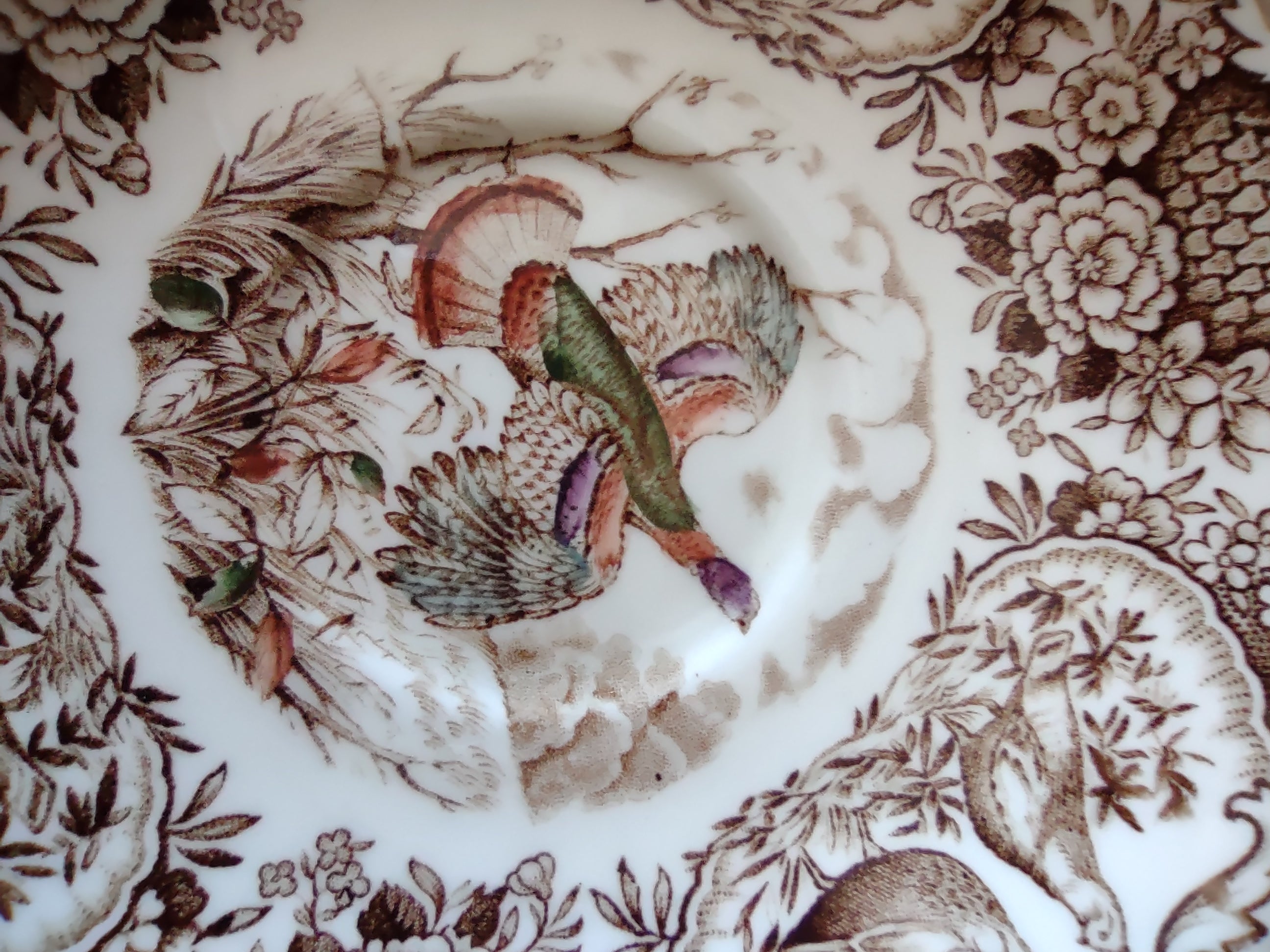 Vintage Johnson Brothers Saucer Windsor Ware Wild Turkeys Brown (Lot 5538)