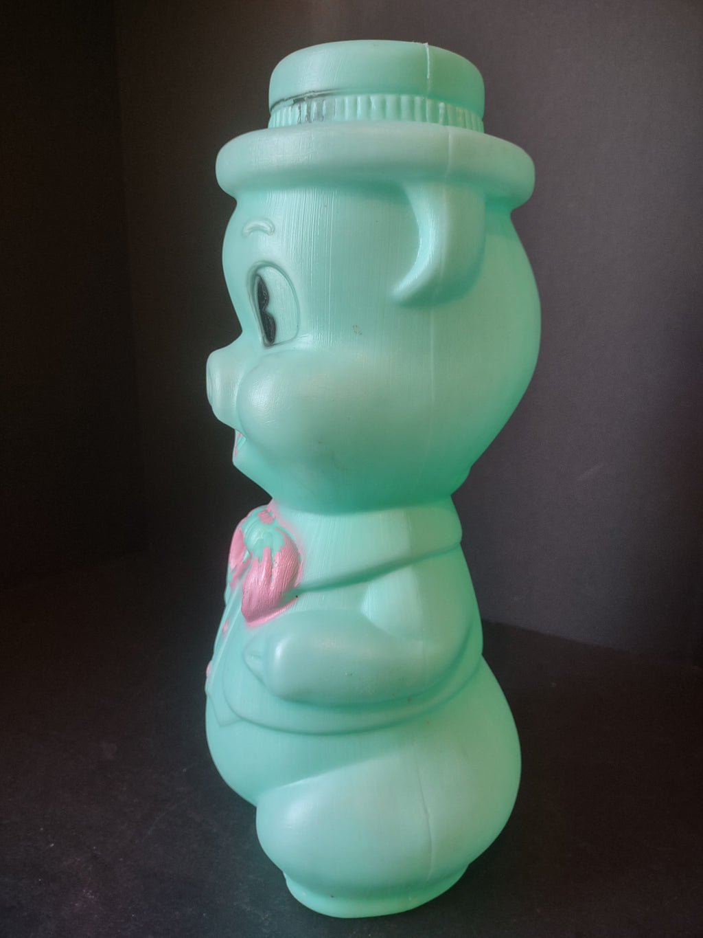 Vintage Blow Mold Piggy Bank Turquoise 16" (lot 1465)
