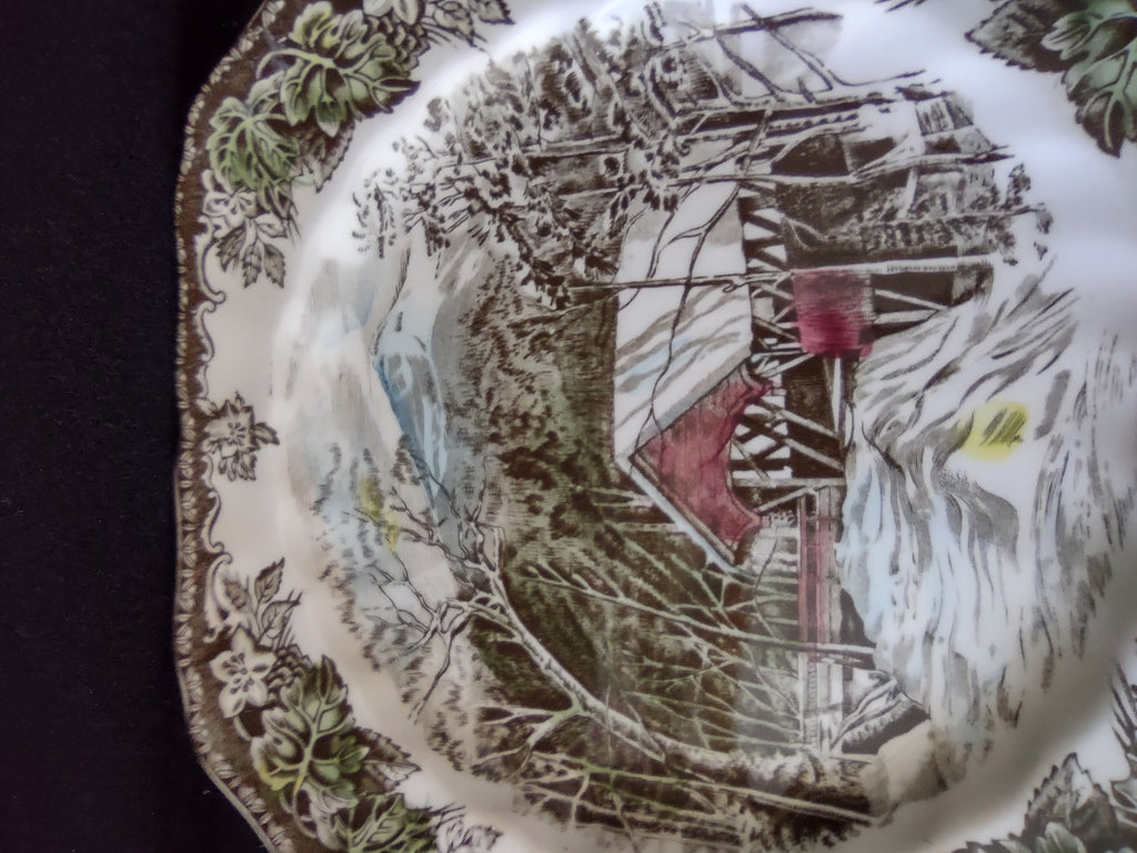 Vintage Johnson Bros Luncheon Plate Ironstone Friendly Village x 6 (Lot 5529)