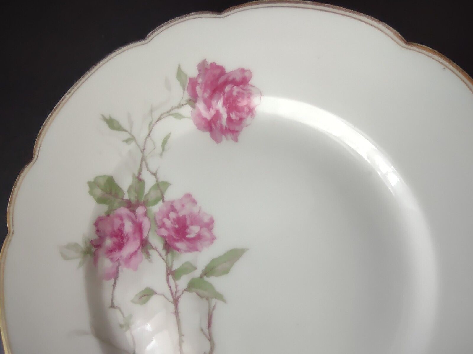 Haviland Limoges Baltimore Rose Salad Plate Gold Trim 8-1/4" (lot 488)