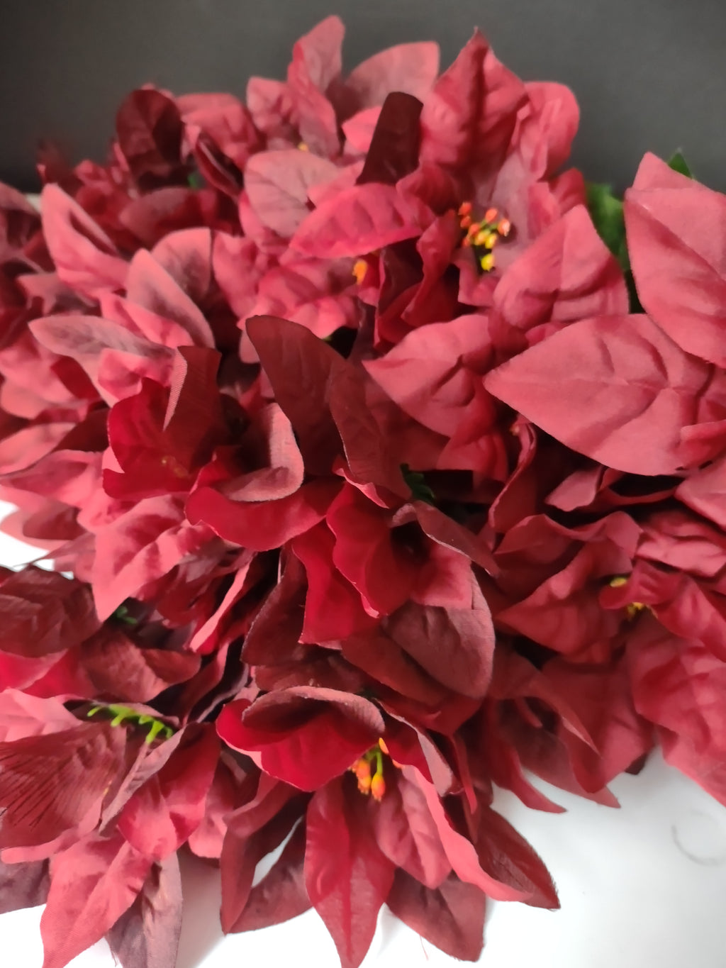 Christmas Lot Artificial Flower Poinsettia Red 12 stems 17" Long (lot 3344)