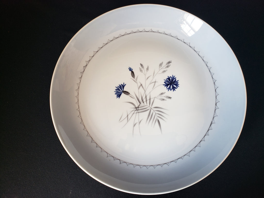 B & G Kyobenhavn Denmark Serving Platter Blue White Flower 12-1/2" (lot 2200)
