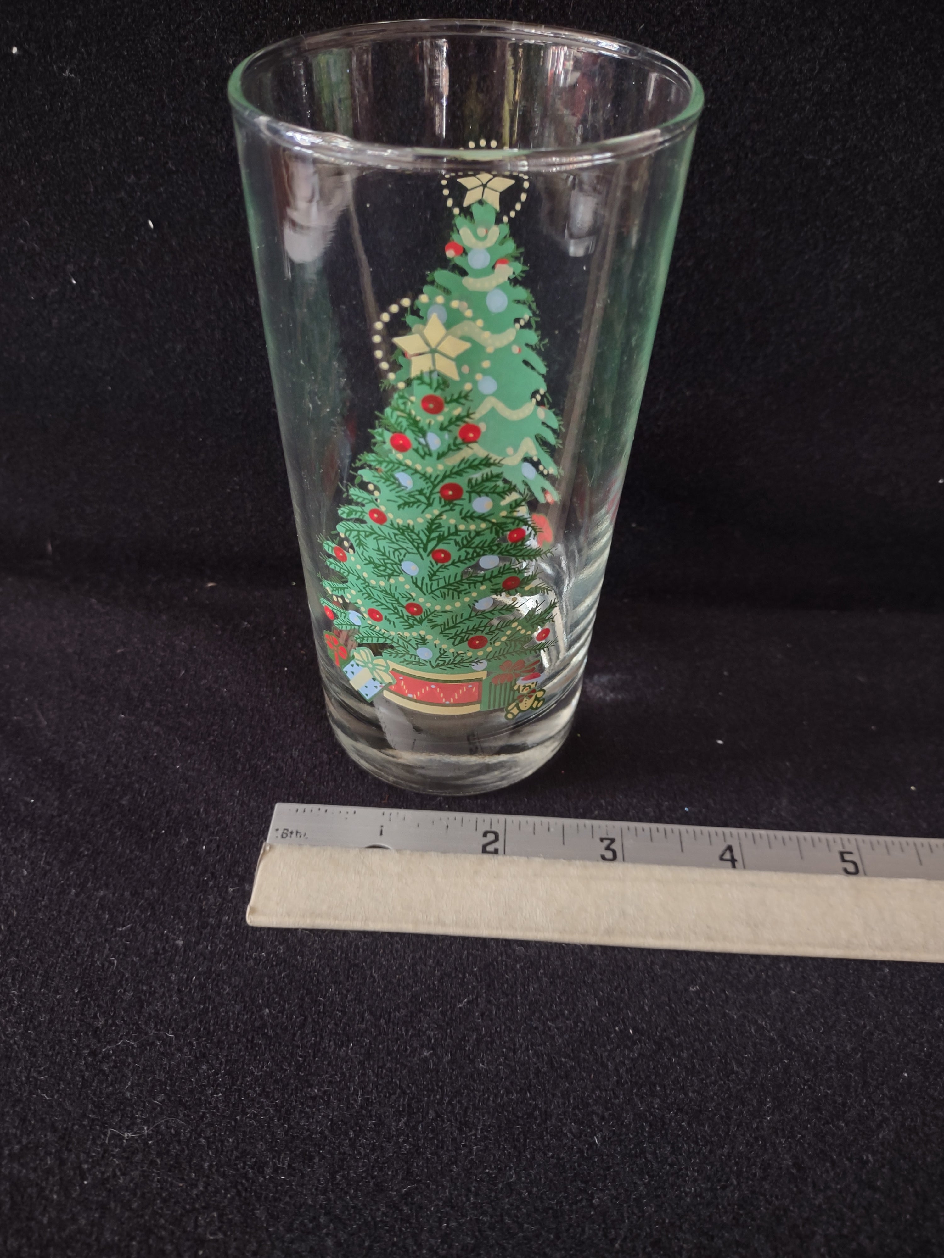 Vintage Home Interiors Christmas Tree Tumblers Gifts Star Set Of 6 (Lot4213)