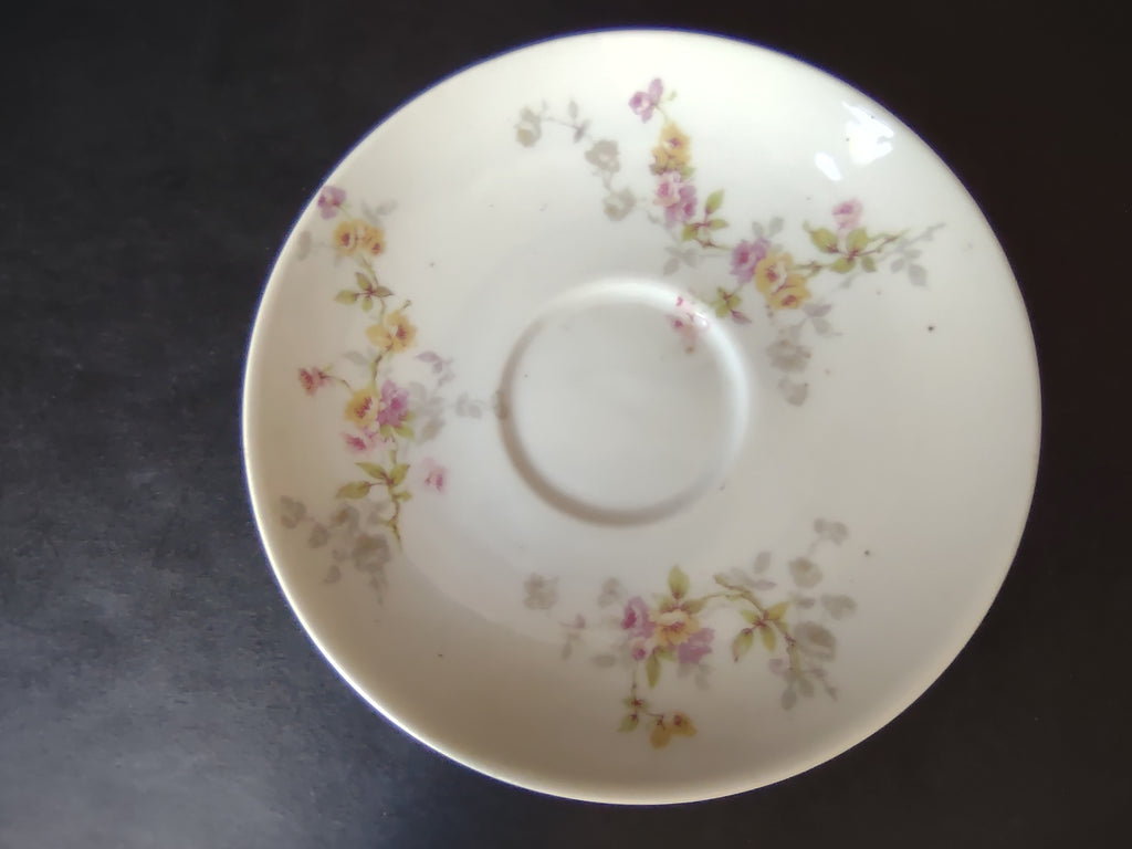 Haviland Limoges Saucer ONLY Pink Yellow Rose (lot 917)