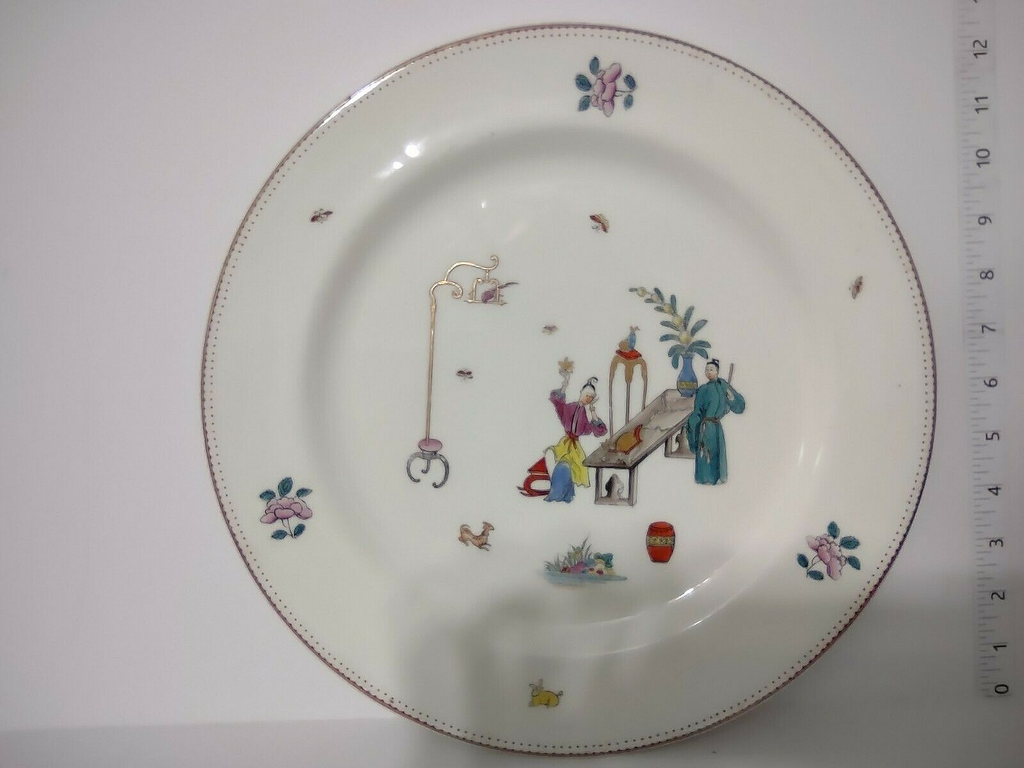 034 Vintage Bone China Platter Reproduction of Early Worcester Chinese Motiv