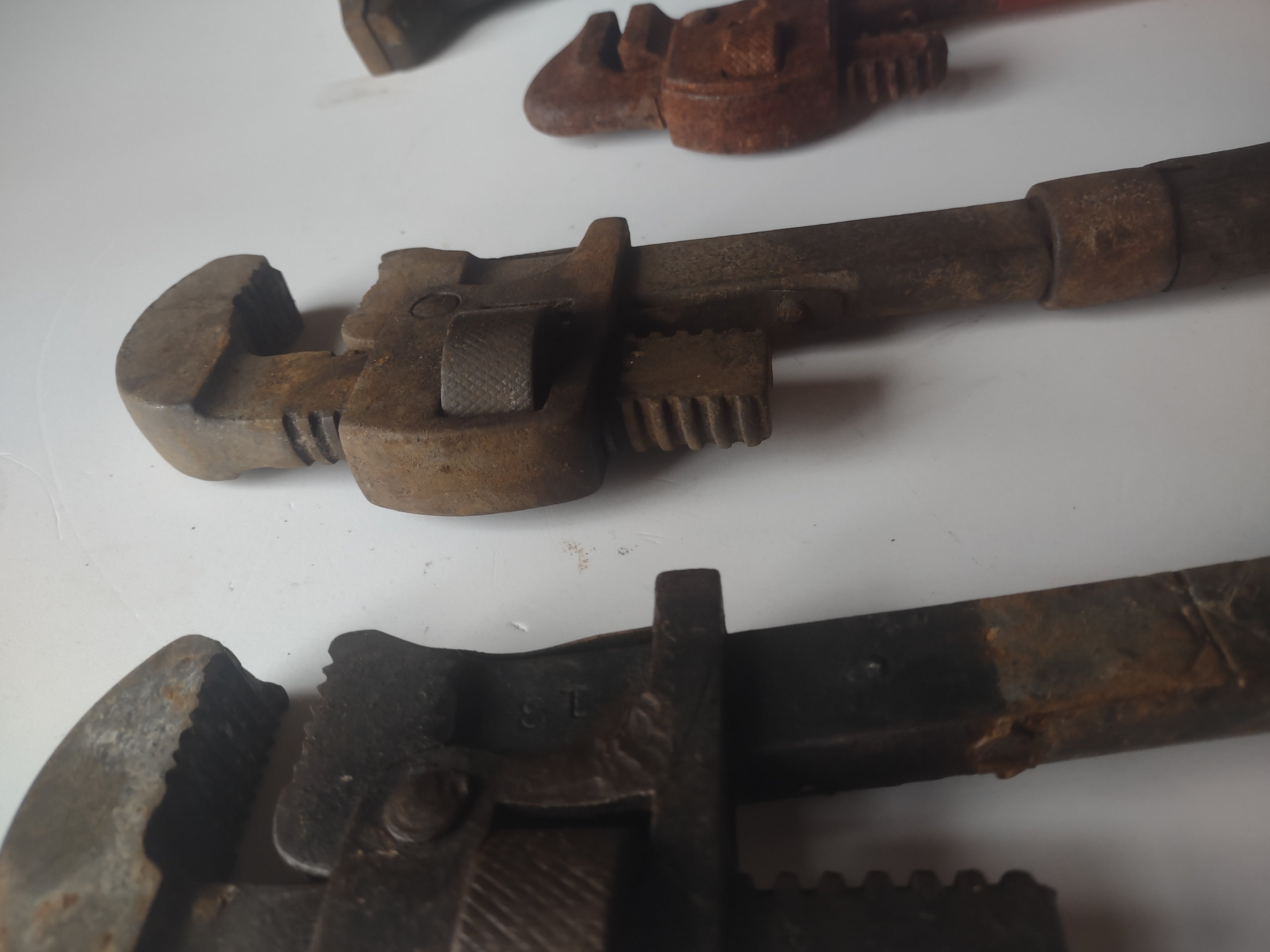 Vintage Set 4 Pipe Wrench (lot 1374)