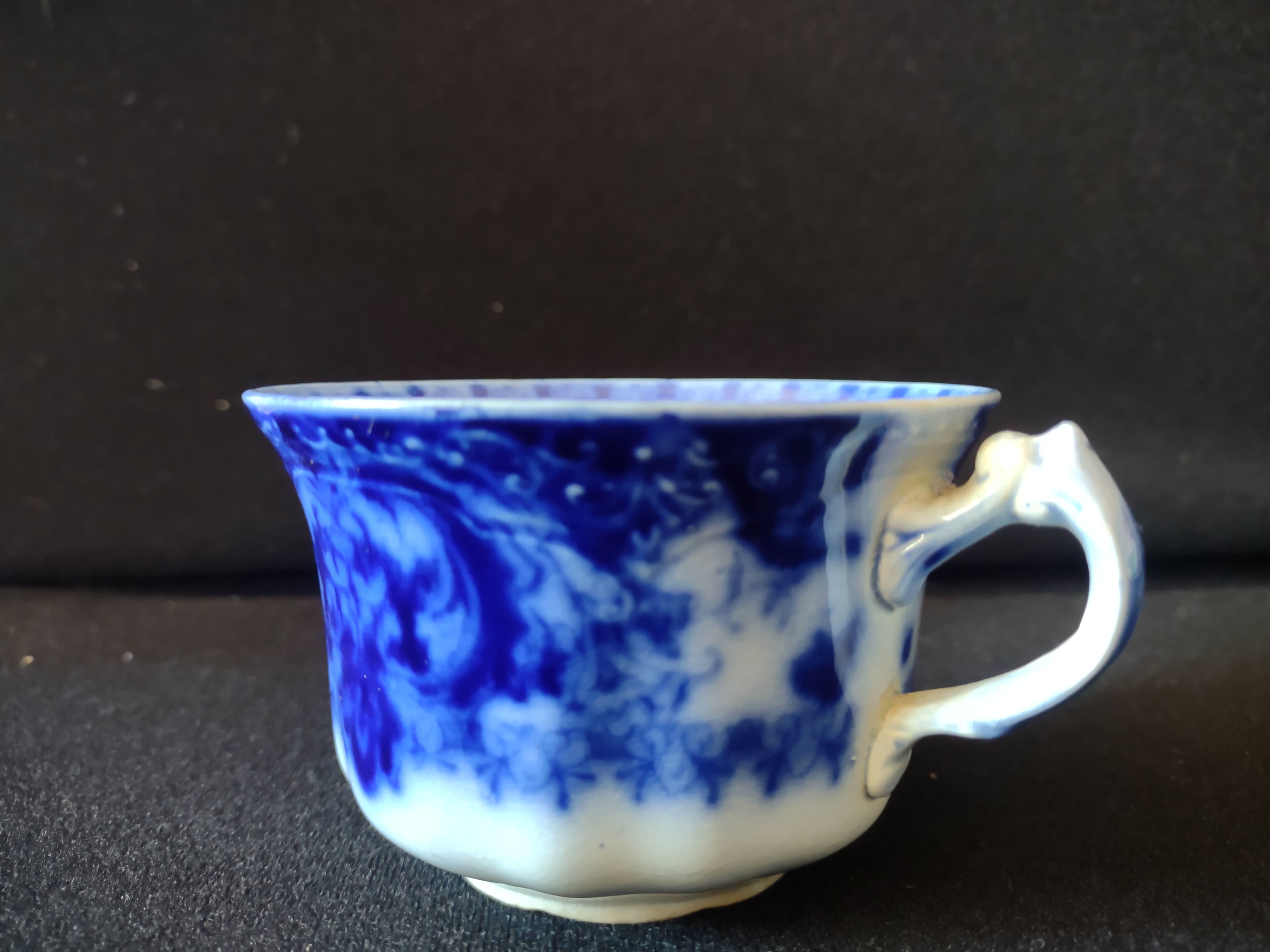 Vintage Ironstone Teacup Flow Blue IMPERFECTIONS (Lot 5634)