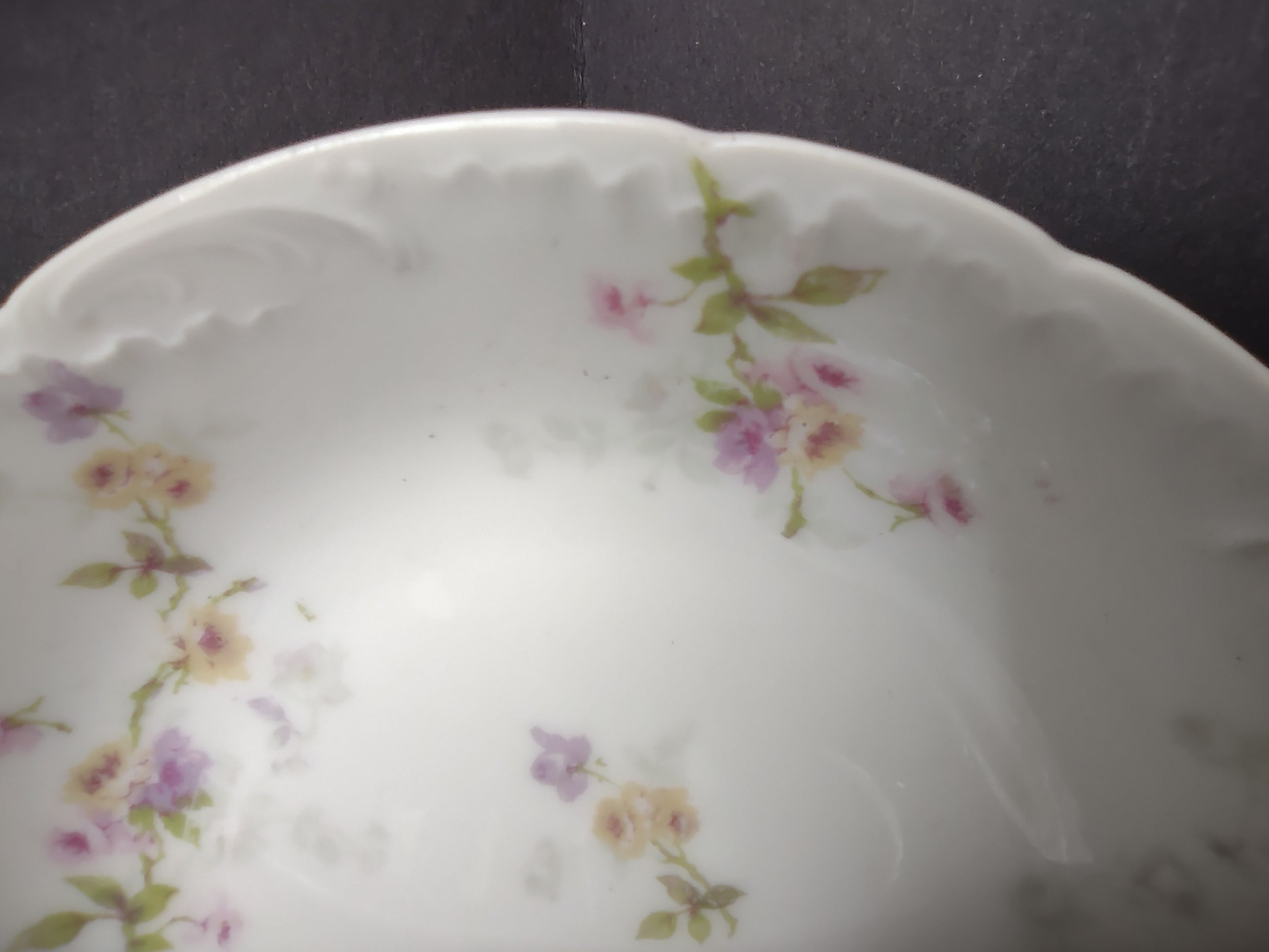 Haviland Limoges 7 x Small Bowl 5" Pink Purple Yellow Rose (lot 839)
