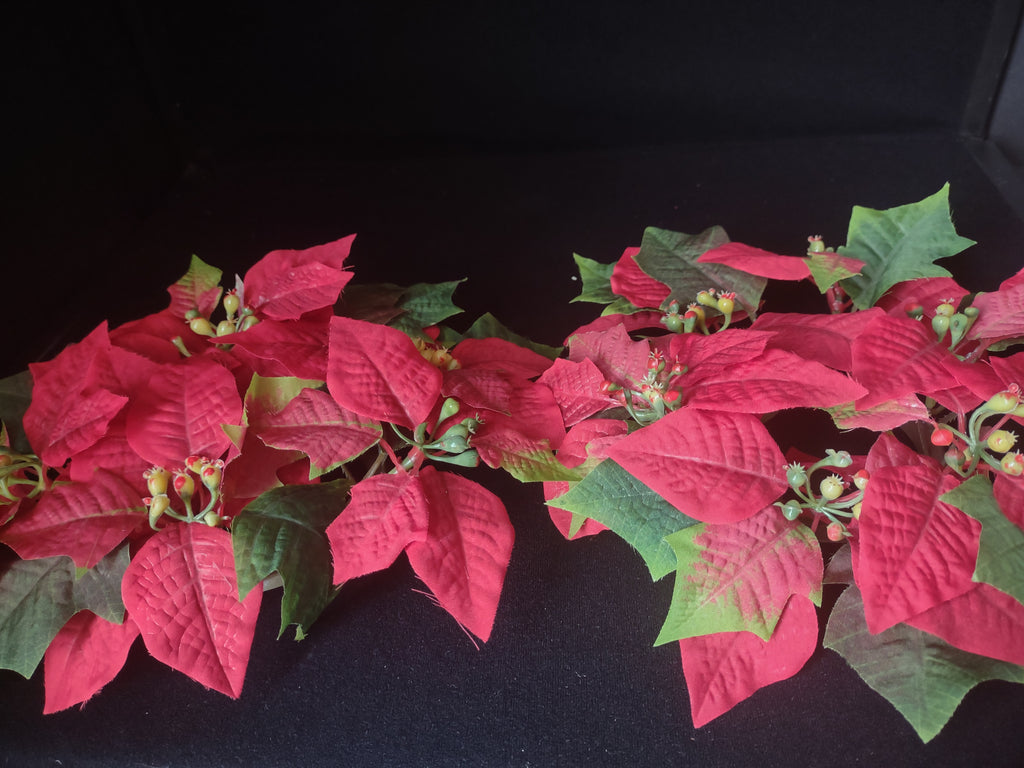 Christmas Lot Poinsettia Garland Candle Wreath x 2 Bouquet (lot 1721)