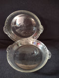 Vintage Pyrex 9" Clear Glass Pie Pans Set Of 2 (Lot 5041)