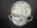 Vintage French Chick GDA Limoges Bouillon Cup & Saucer Blue Flower (lot 764)