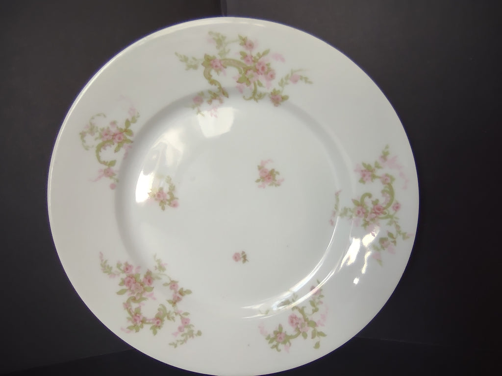 Haviland Limoges Dinner Plate Pink Rose Green Ribbon (lot 890)