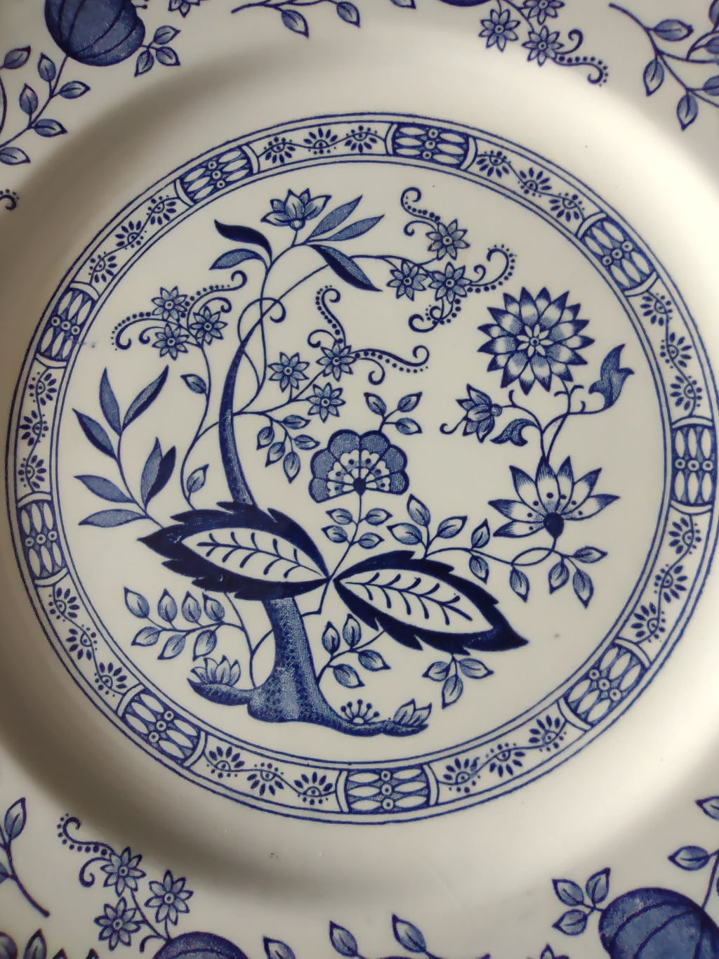 Vintage Enouch Blue Heritage 10" Dinner Plate Ironstone England Set Of 2 (5974)