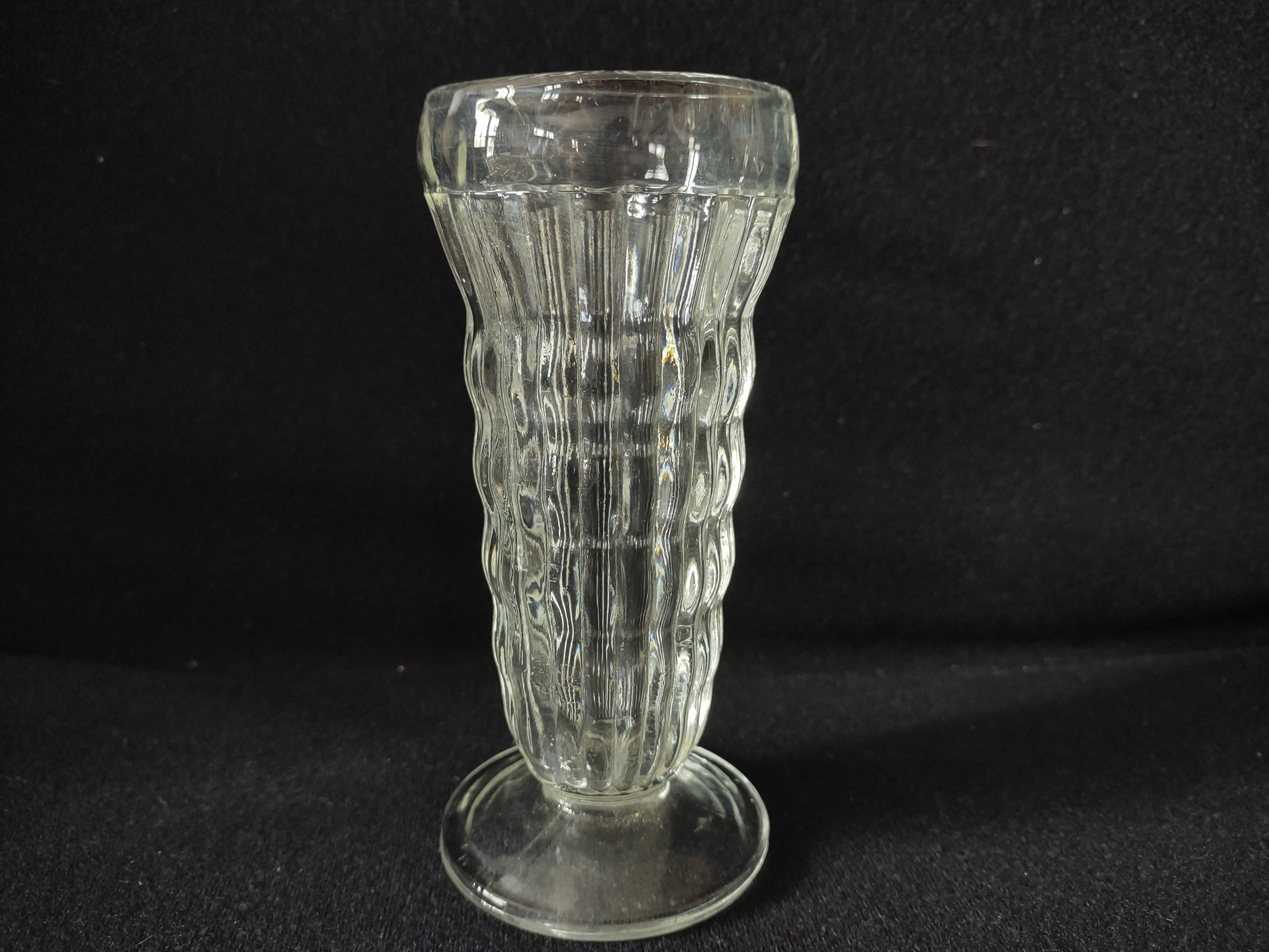 Vintage Retro MCM 5-1/2" Tall Jeannette Clear Glass x 4 (lot 5146)