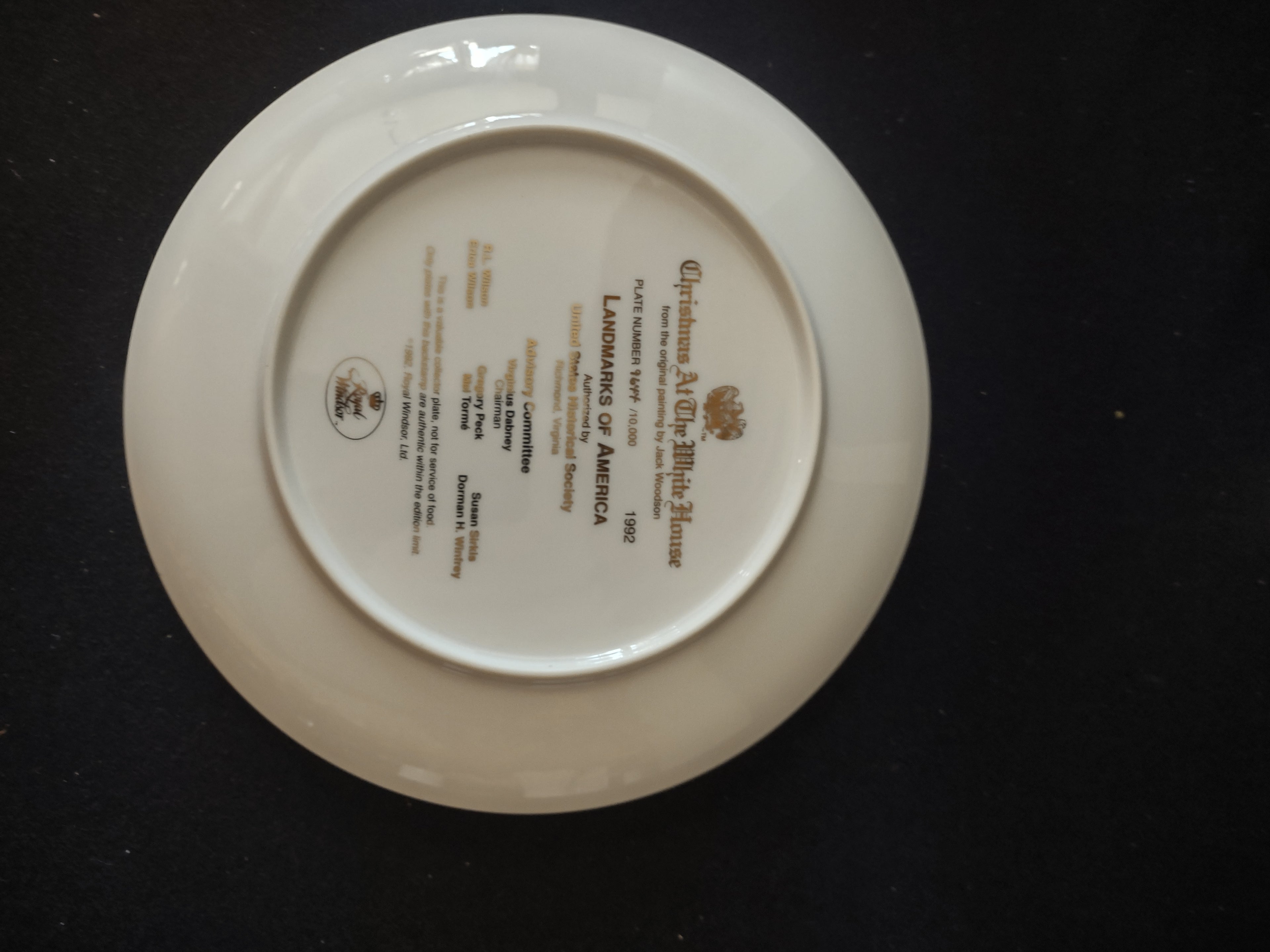 Christmas At The White House Plate Landmarks Of America (Lot 3503)