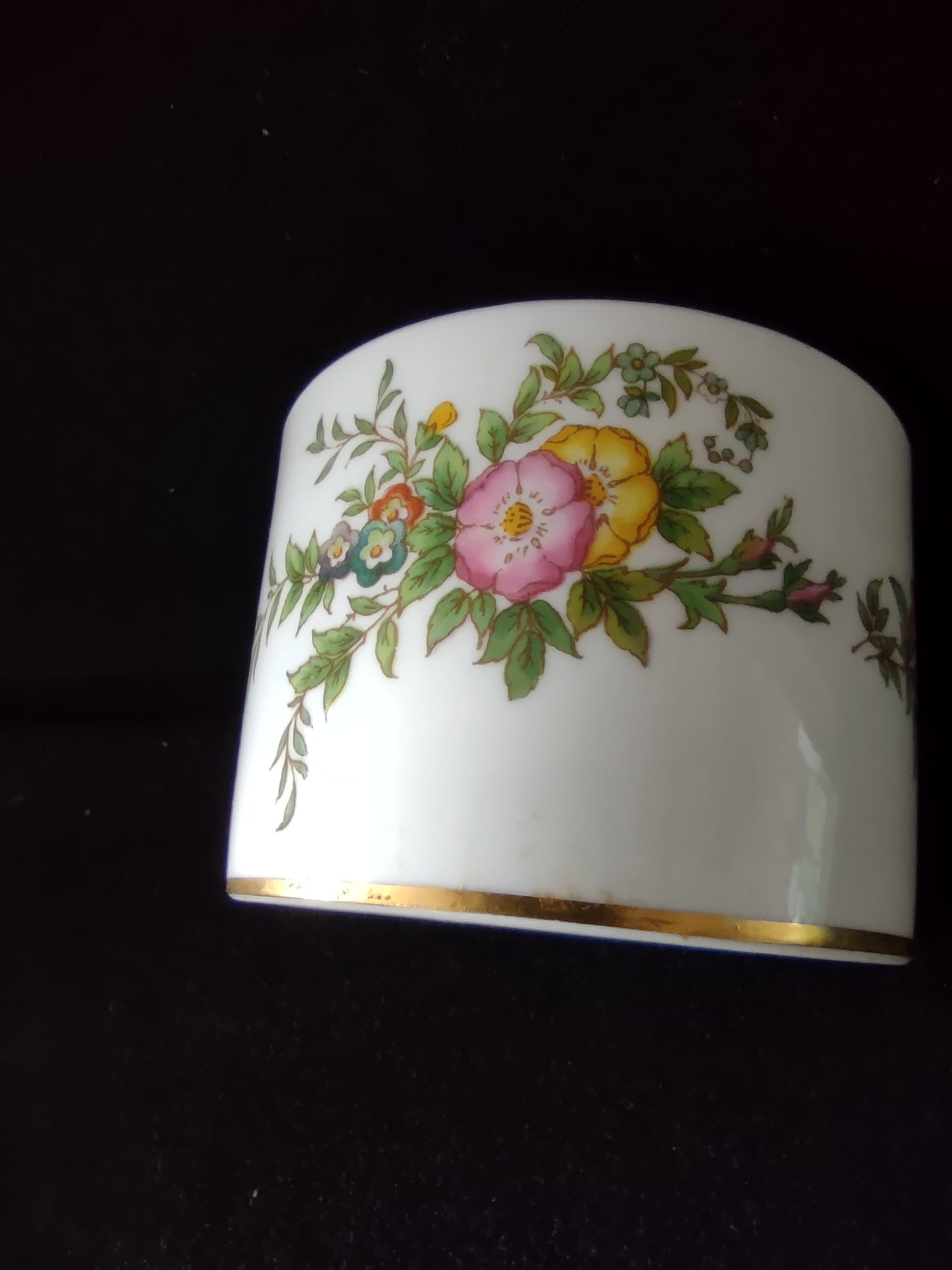 Vintage Minton York Jar Bone China Floral Gold Trim NO LID (Lot 5512)