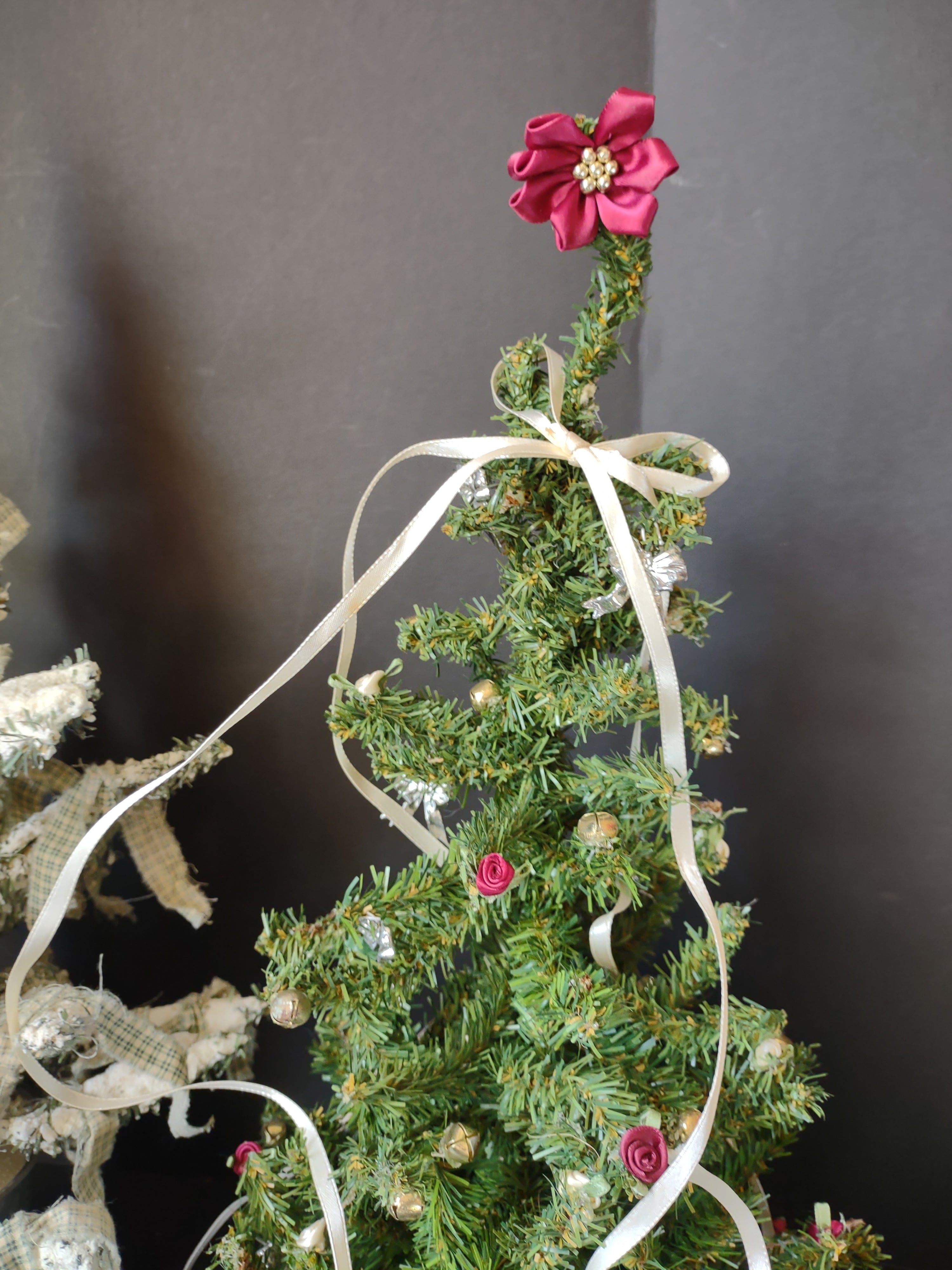Lot of 3 Christmas Trees 20" Victorian Rose Bells (lot 1567)