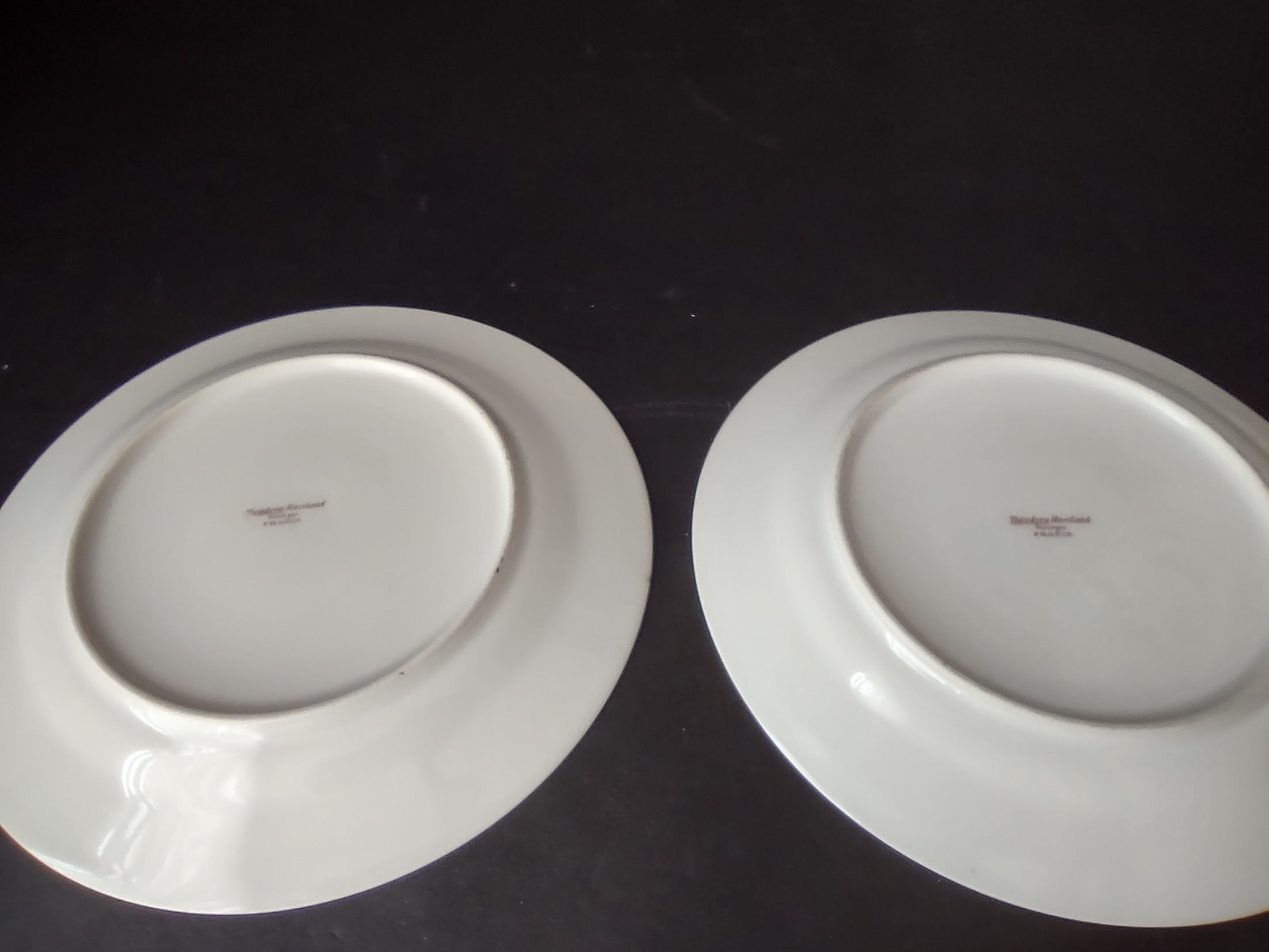 Haviland Limoges 2 x Dessert/Salad Plate Pink White Cabbage Rose Moss (lot 903)