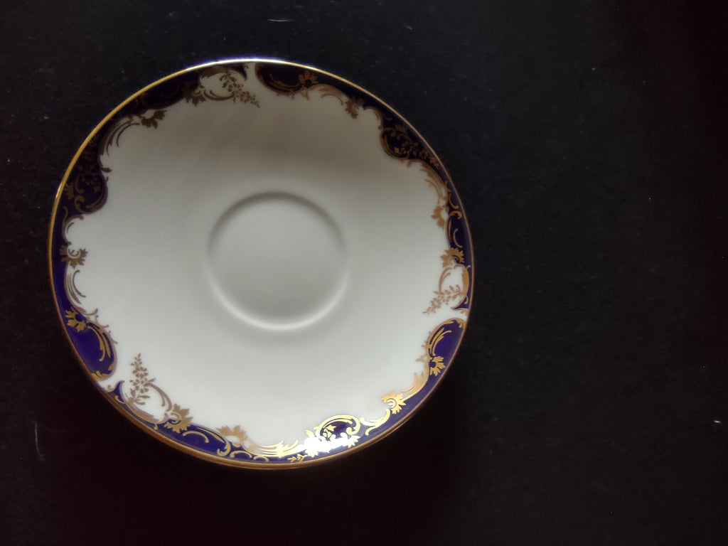 Vintage Minton Versailles Tea Cup Saucer Bone China Blue Gold (Lot 5468)