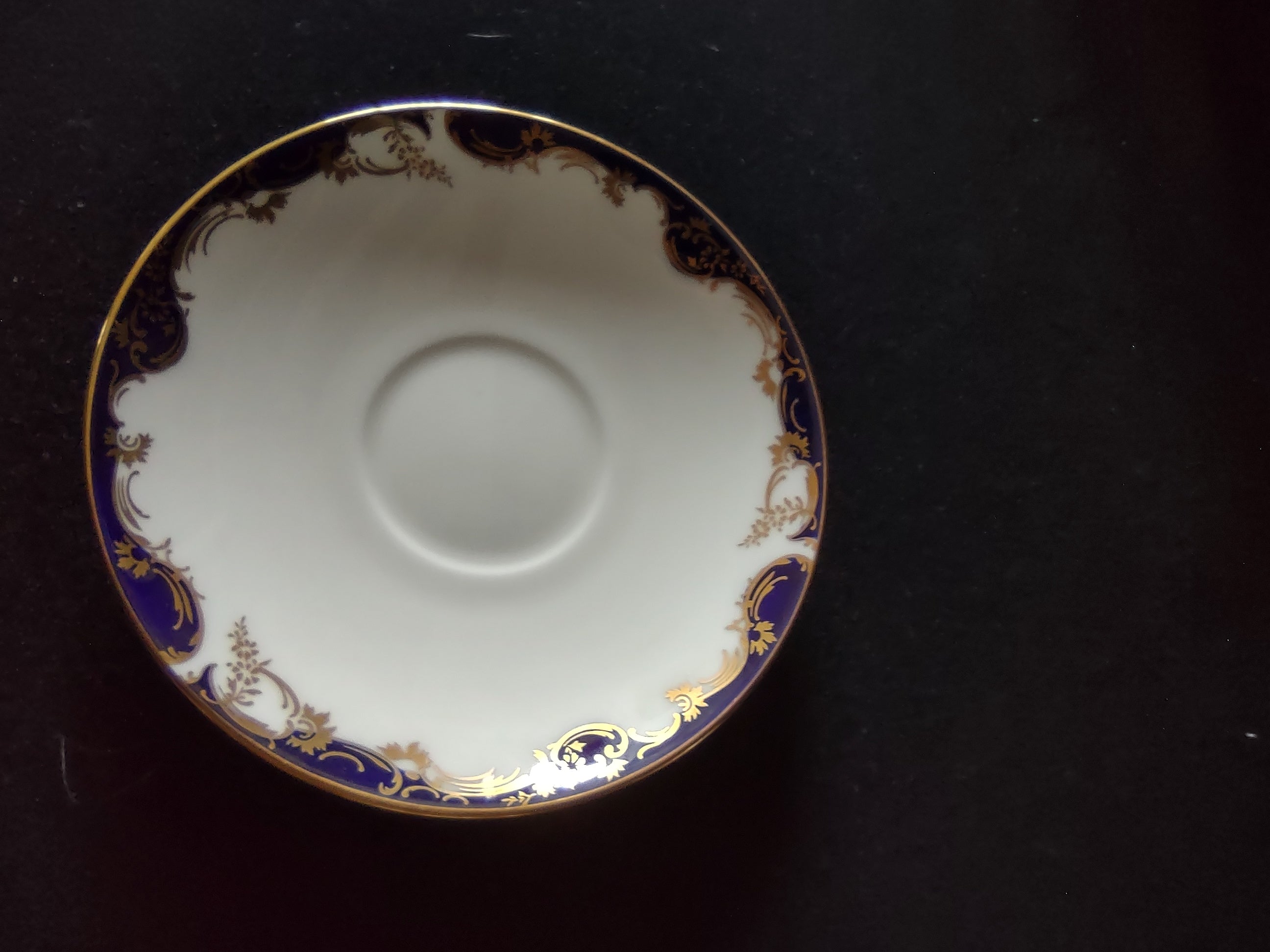Vintage Minton Versailles Tea Cup Saucer Bone China Blue Gold (Lot 5468)