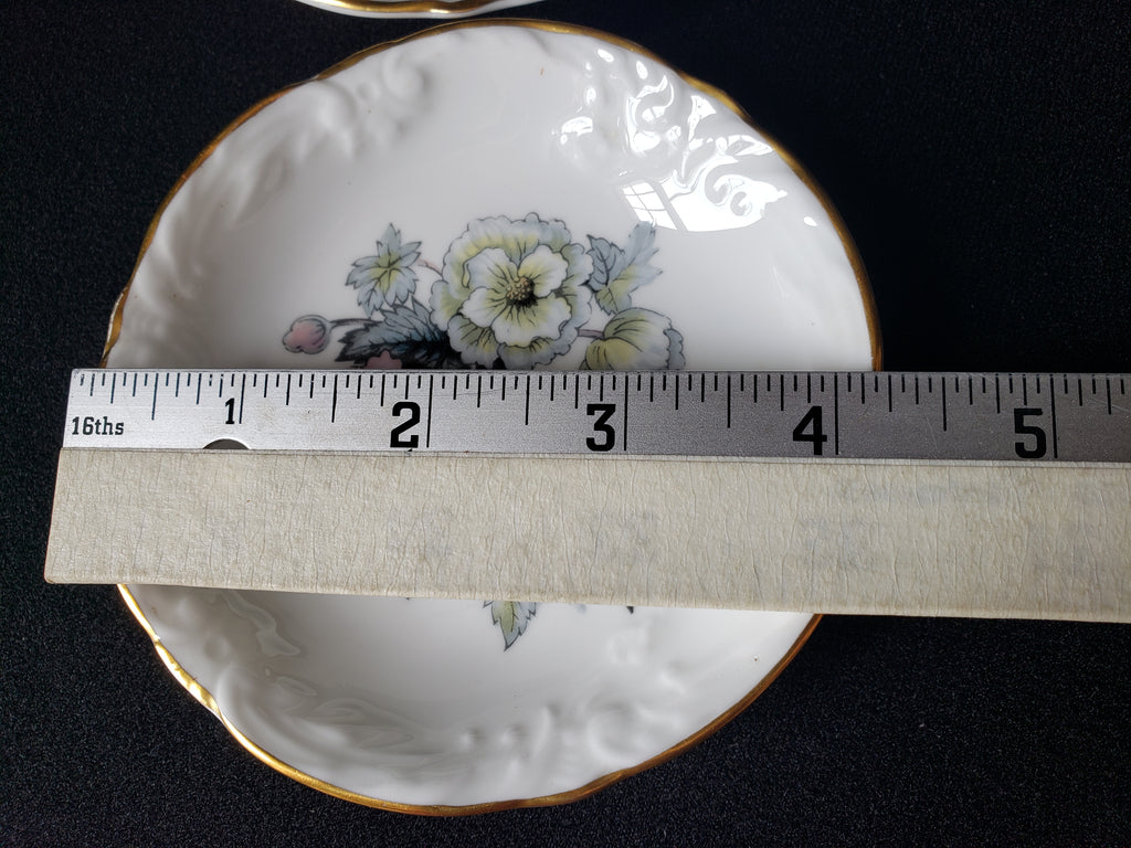 Vintage Royal Worcester Set 2 Coaster Small Dish Gold Trim 4"(lot 2070)