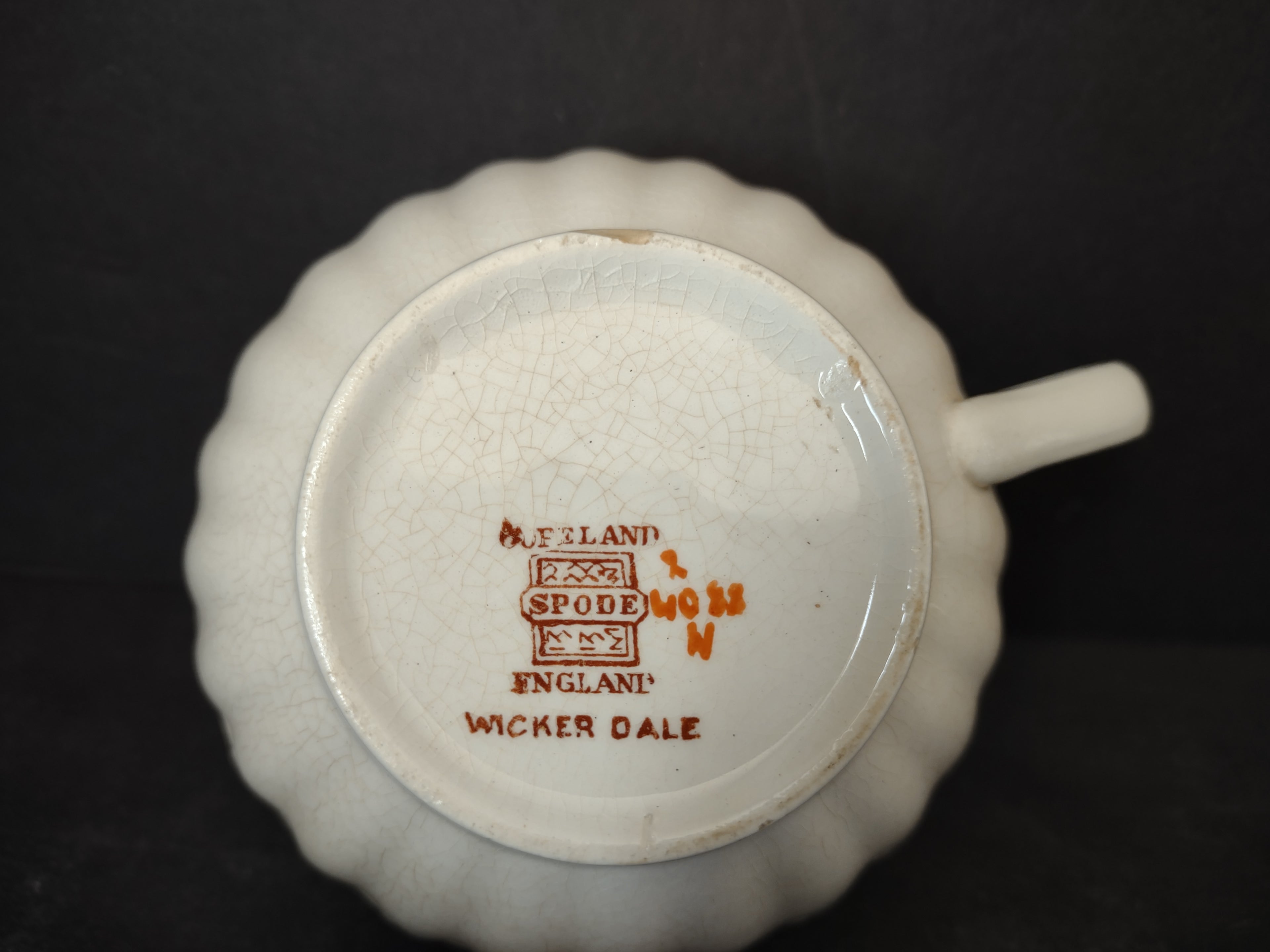 Vintage Copeland Spode Teacup Wicker Dale CRAZING English Countryside (Lot 5770)