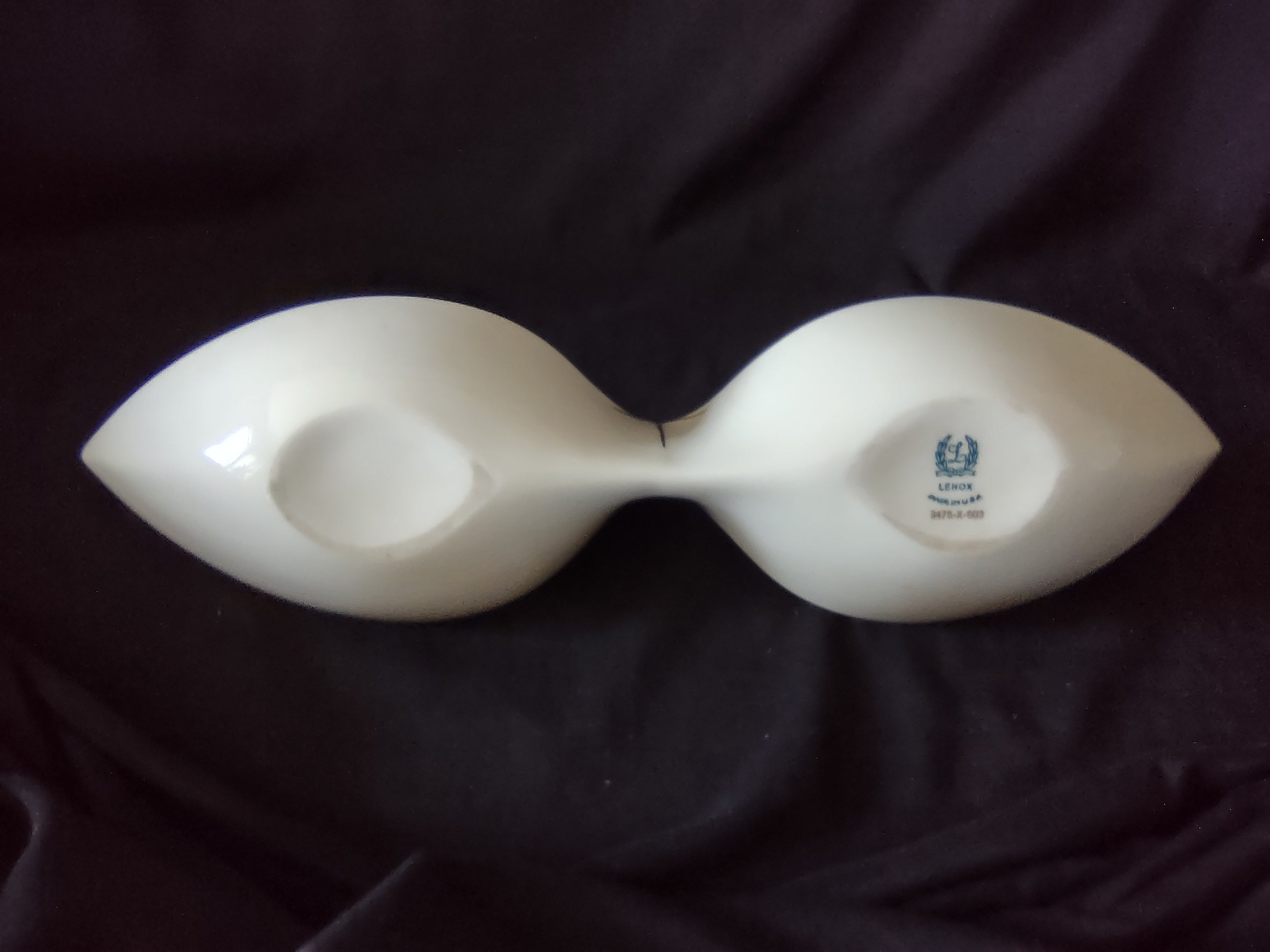 Vintage Lenox Double Condiment Serving Dish (lot 1982)