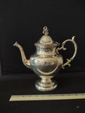 Silver-Plated Pedestal Scrolled Vintage Leaf Finial Teapot Birmingham Lot3347