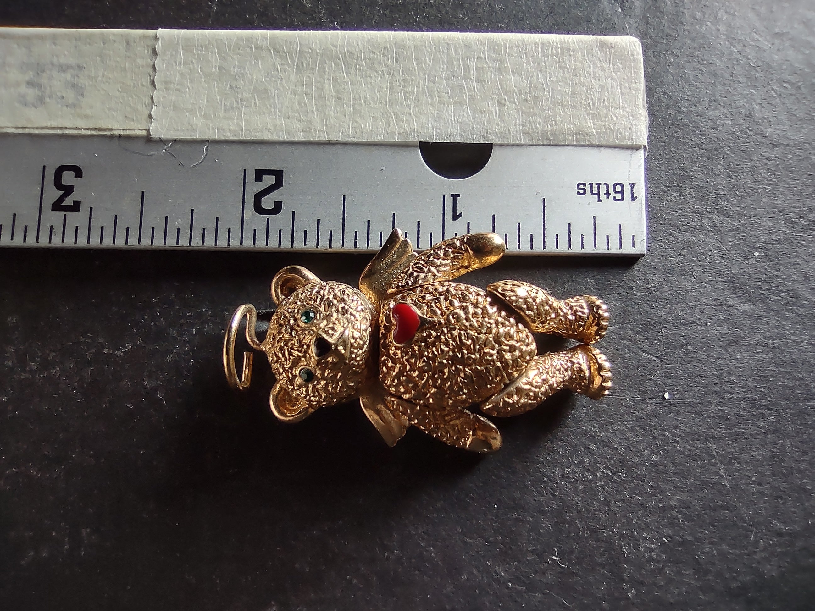 Vintage Articulated Batya Golden Bear Pin Moving Legs Arms Jewelry (lot 4400)